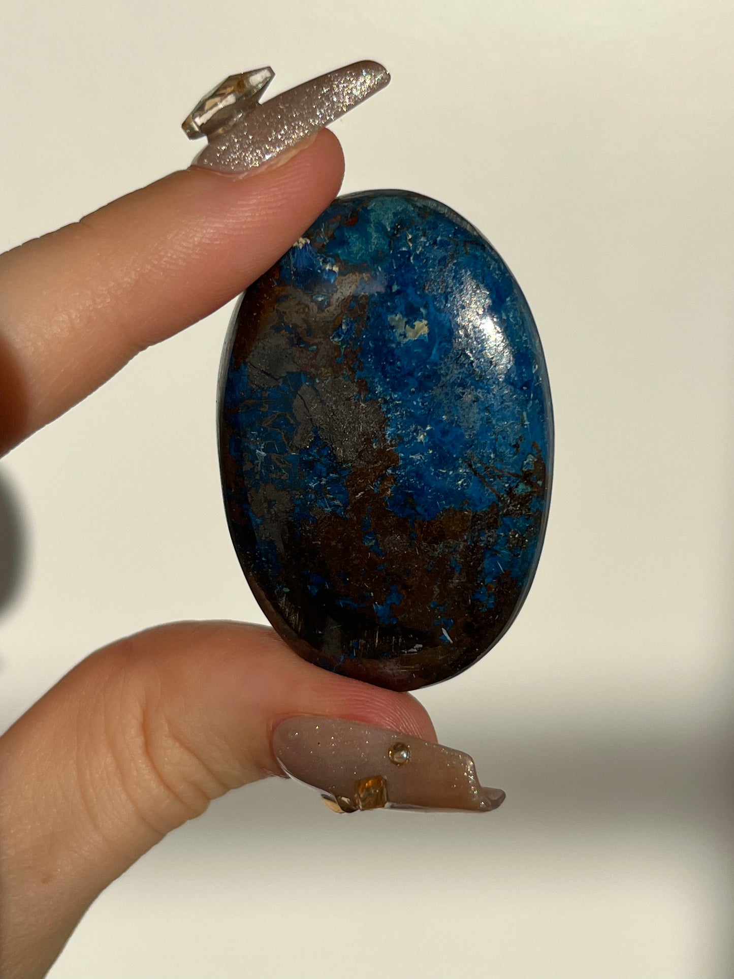 High Grade Shattuckite Palmstone #D