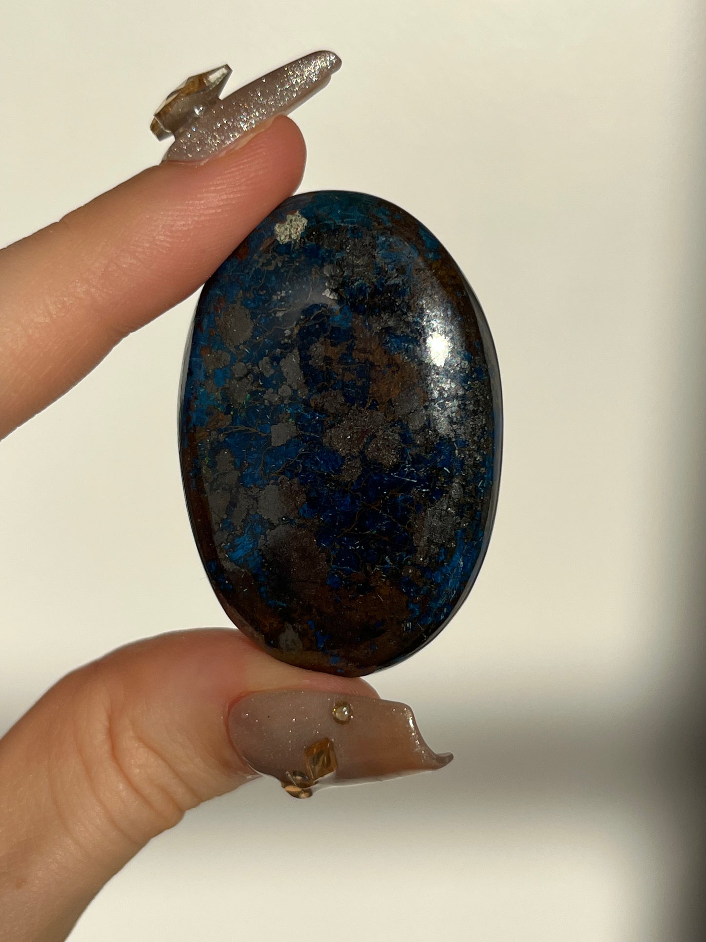 High Grade Shattuckite Palmstone #D