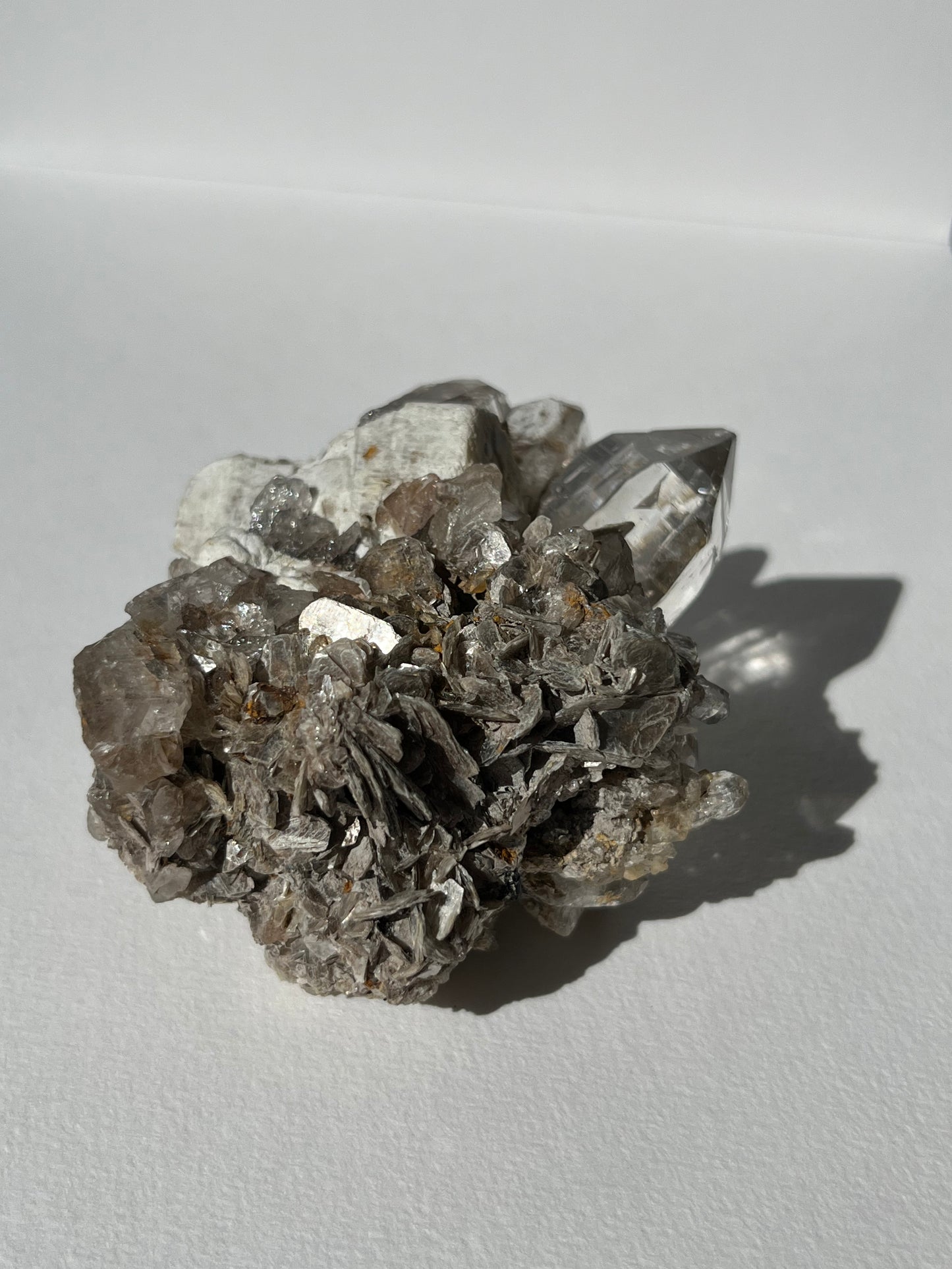 Himalayan Quartz Specimen with Muscovite, Feldspar & Siderite Inclusions