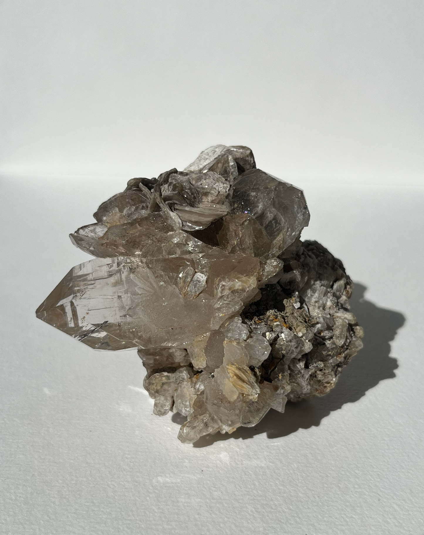Himalayan Quartz Specimen with Muscovite, Feldspar & Siderite Inclusions