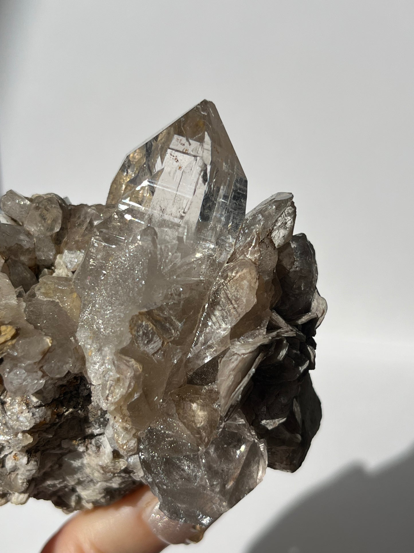Himalayan Quartz Specimen with Muscovite, Feldspar & Siderite Inclusions
