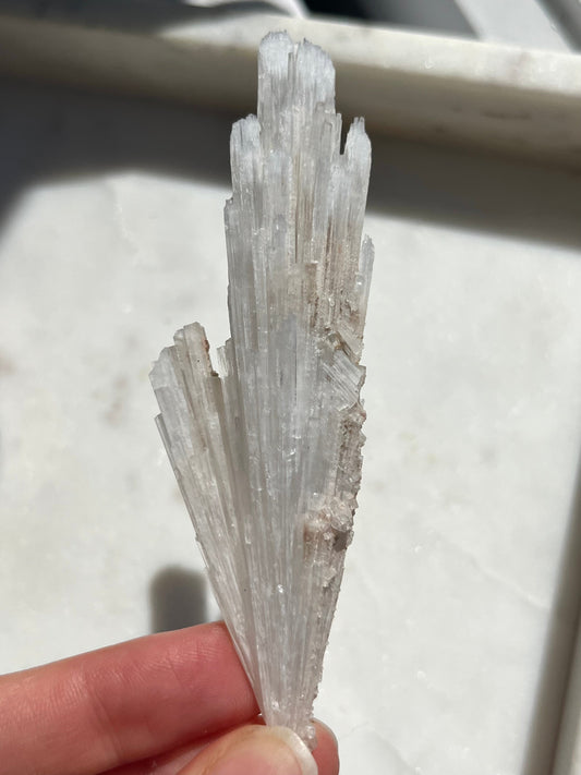 Scolecite Spray w/Calcite Cube