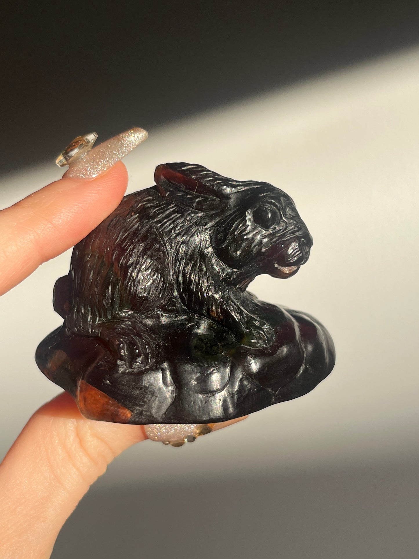"Kelinci" Sumatran Amber Rabbit Carving