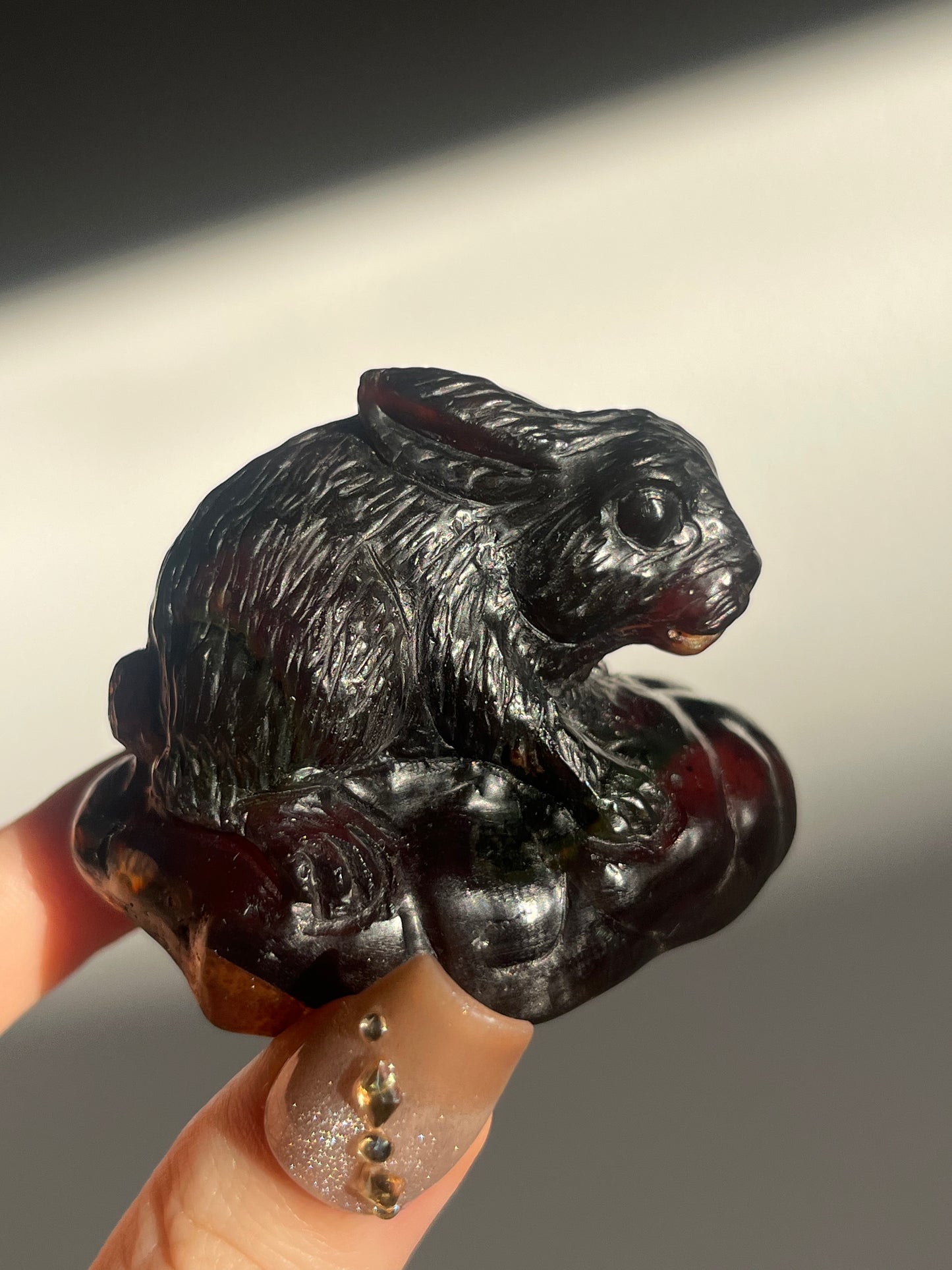"Kelinci" Sumatran Amber Rabbit Carving
