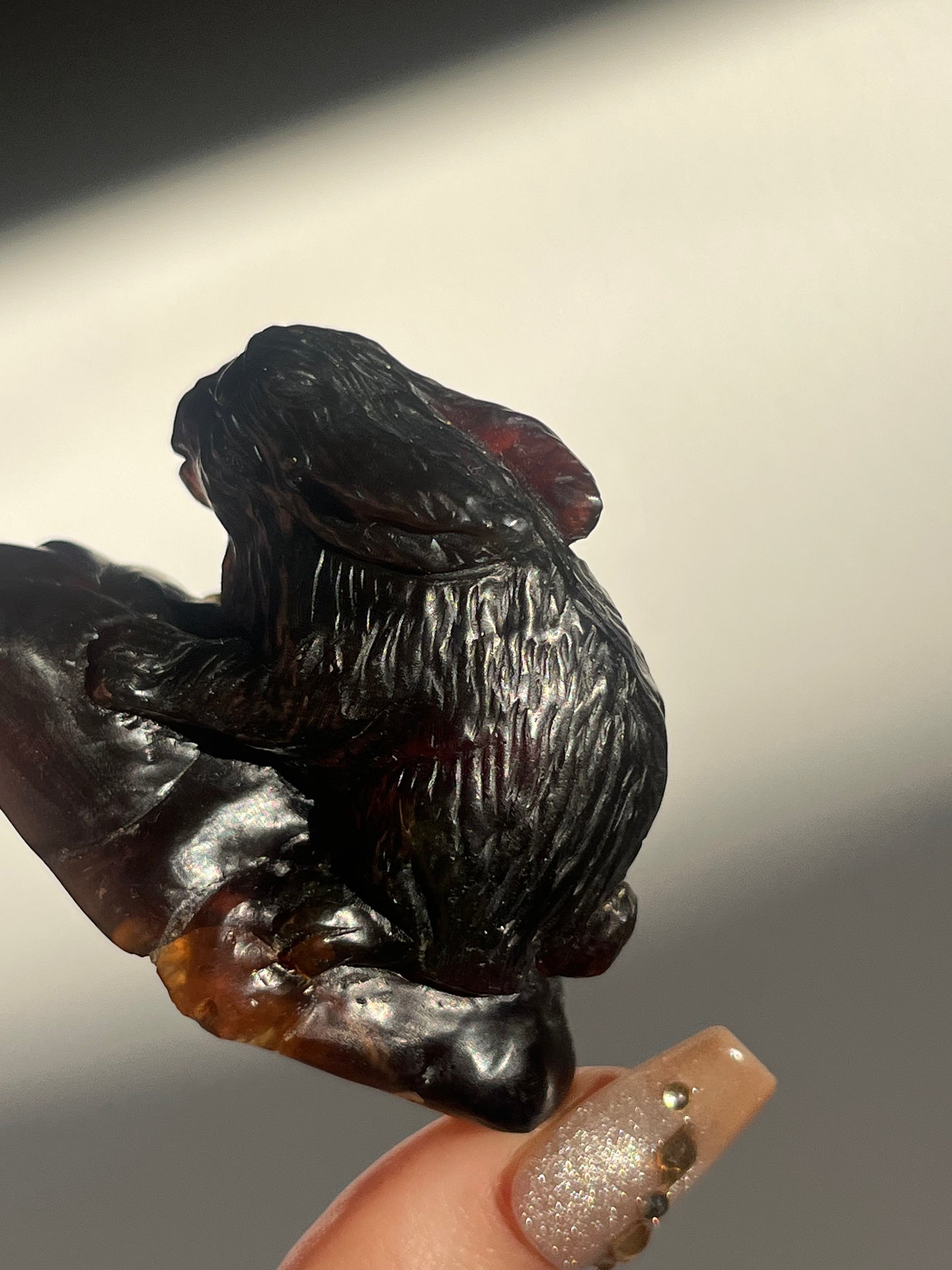 "Kelinci" Sumatran Amber Rabbit Carving