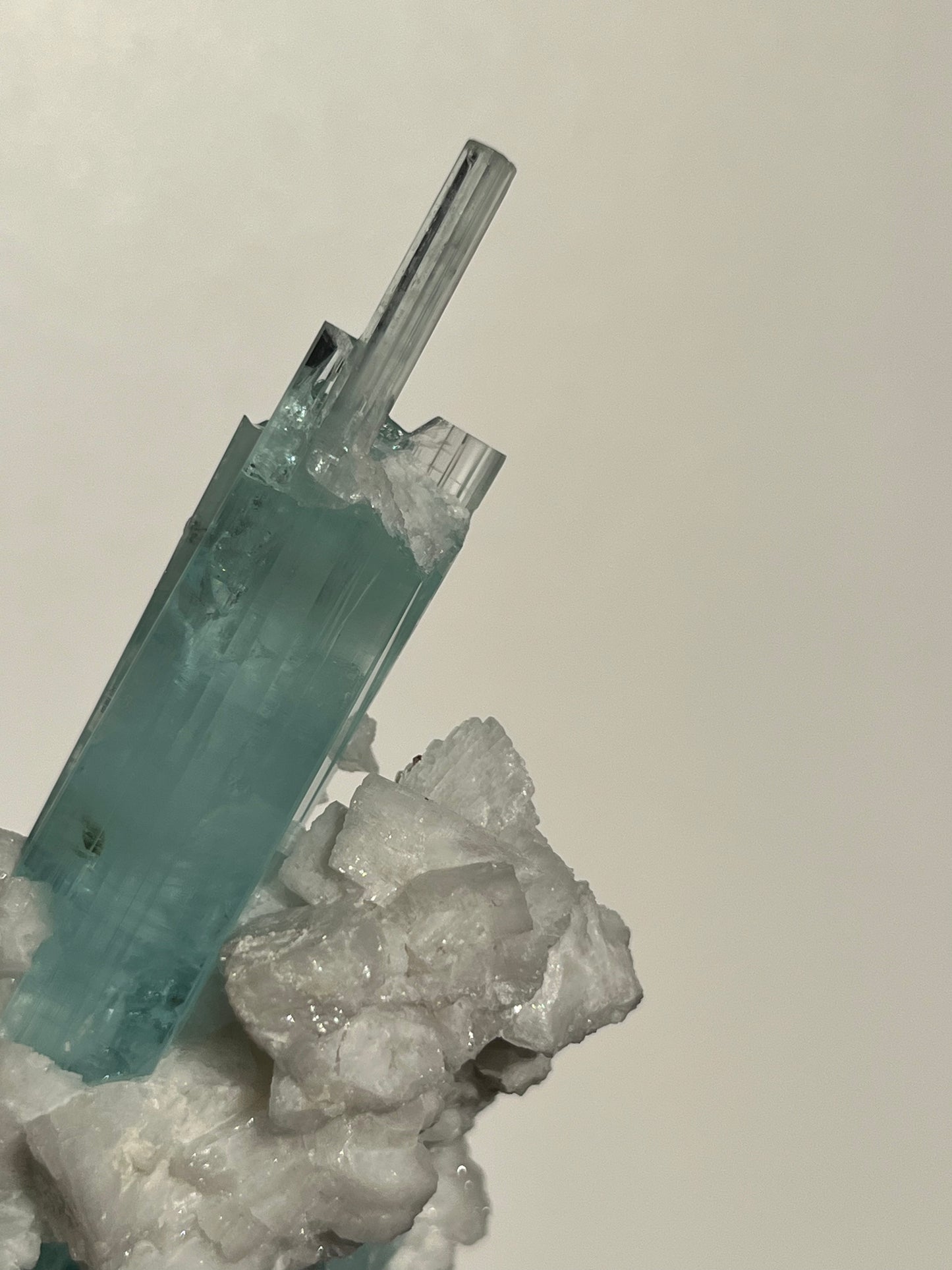 'Takht' Aquamarine with Feldspar, Muscovite and Spessartine Garnet Specimen A (Collector’s Choice)