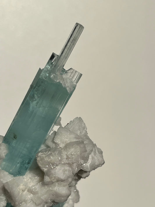 'Takht' Aquamarine with Feldspar, Muscovite and Spessartine Garnet Specimen A (Collector’s Choice)