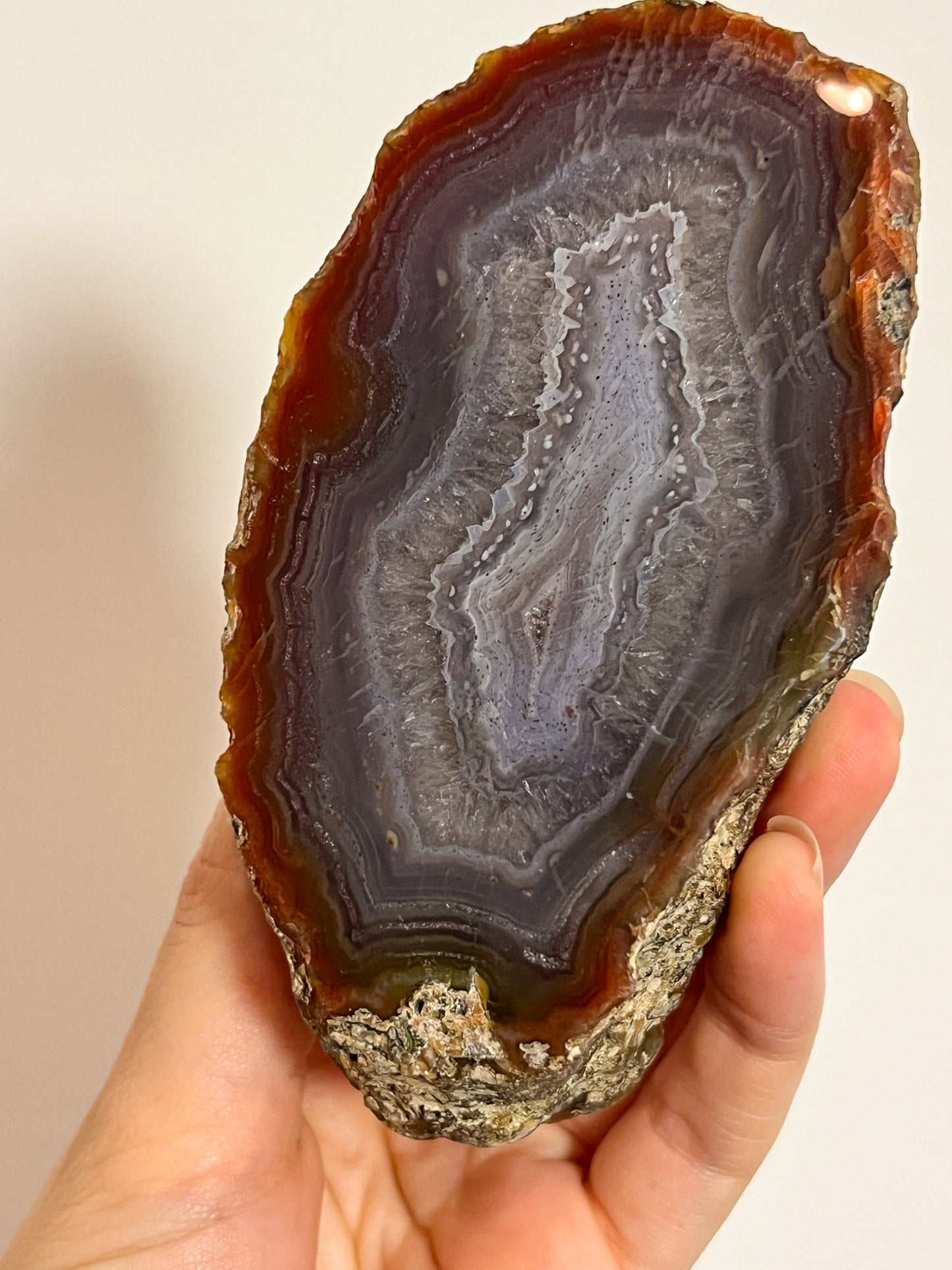 ‘Portal’ East Indonesian Blue Banded & Red Agate Quartz Geode