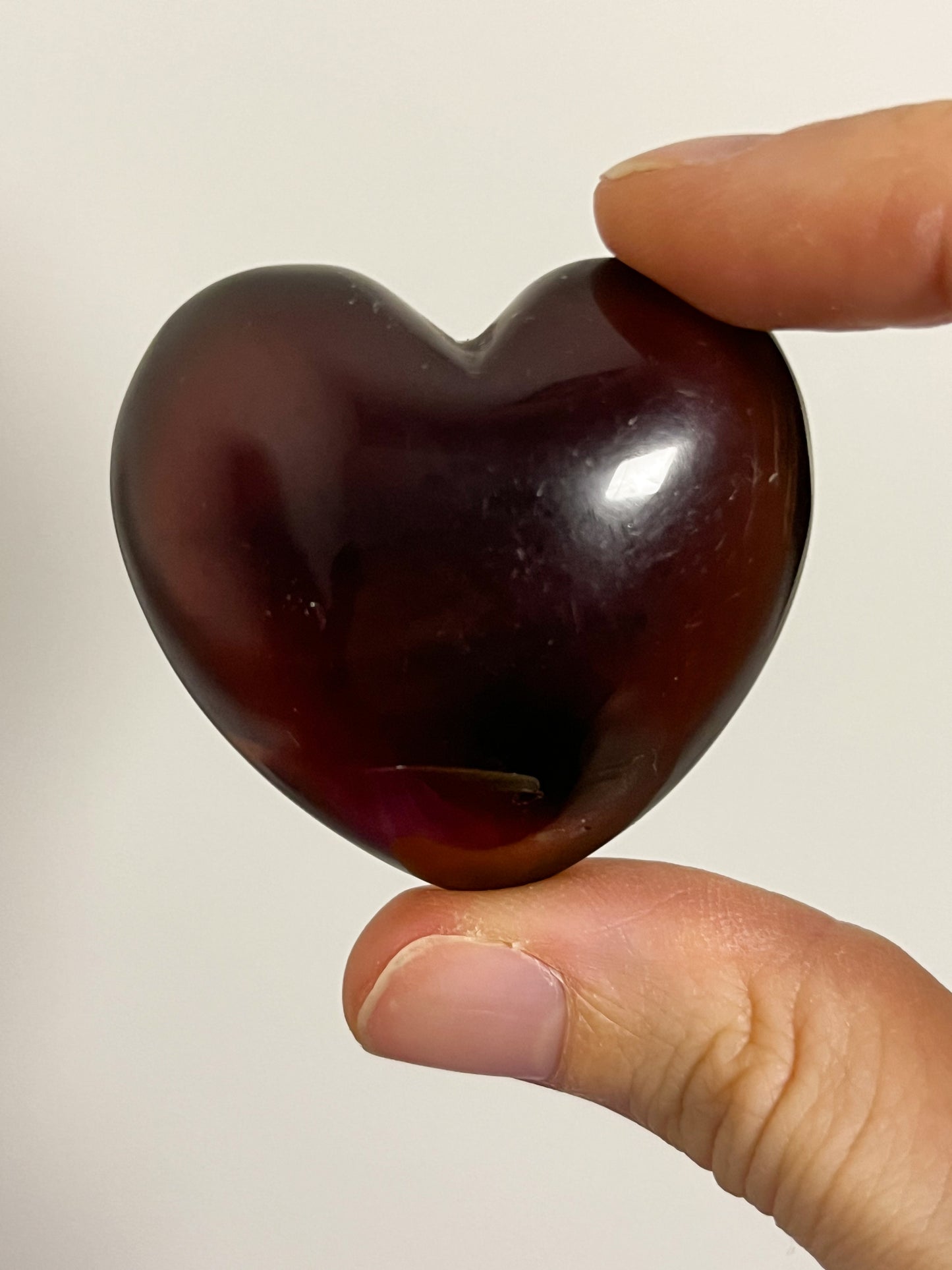 Indonesian Sumatran Amber Heart Palmstone #2