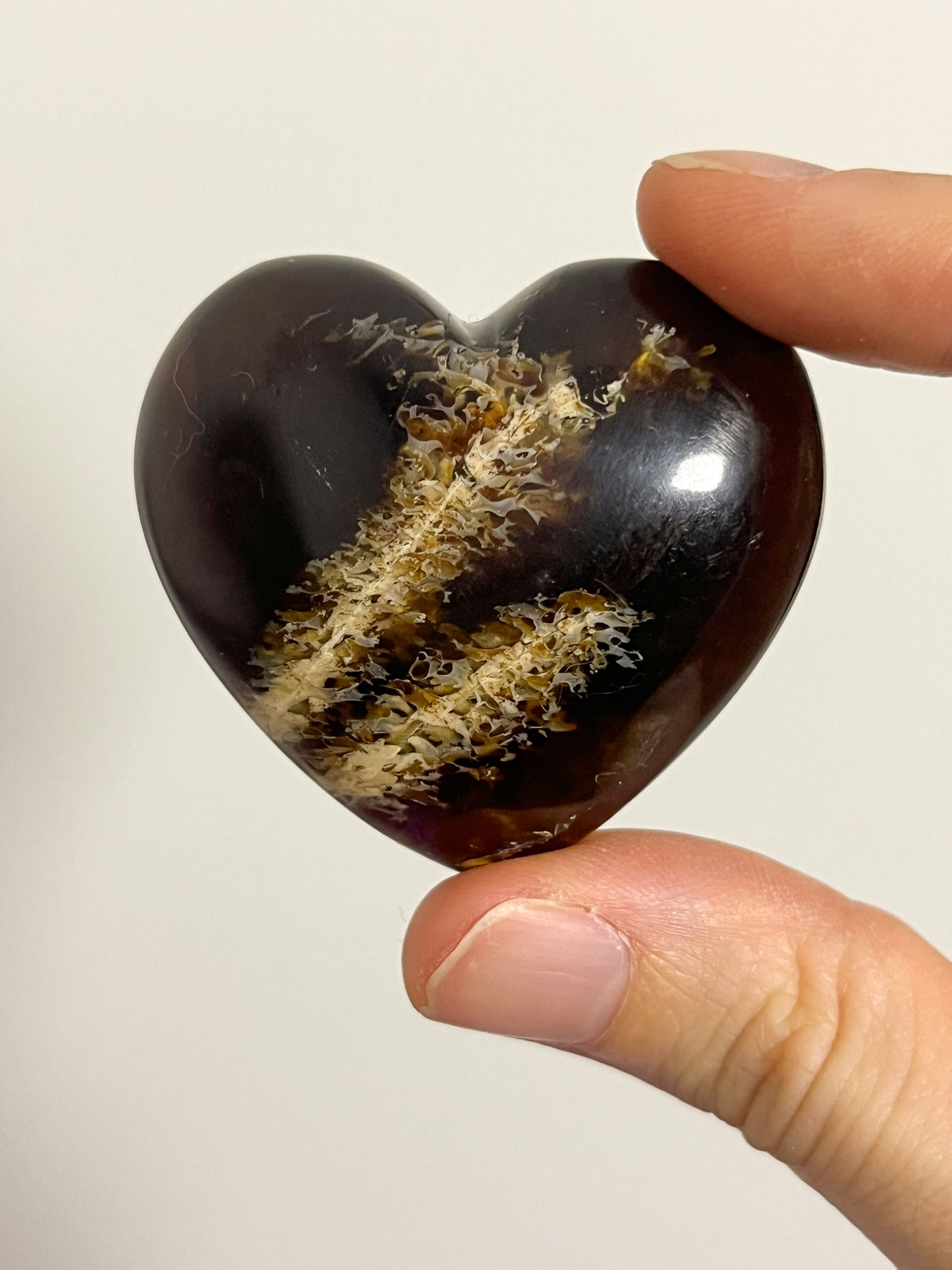 Indonesian Sumatran Amber Heart Palmstone #4