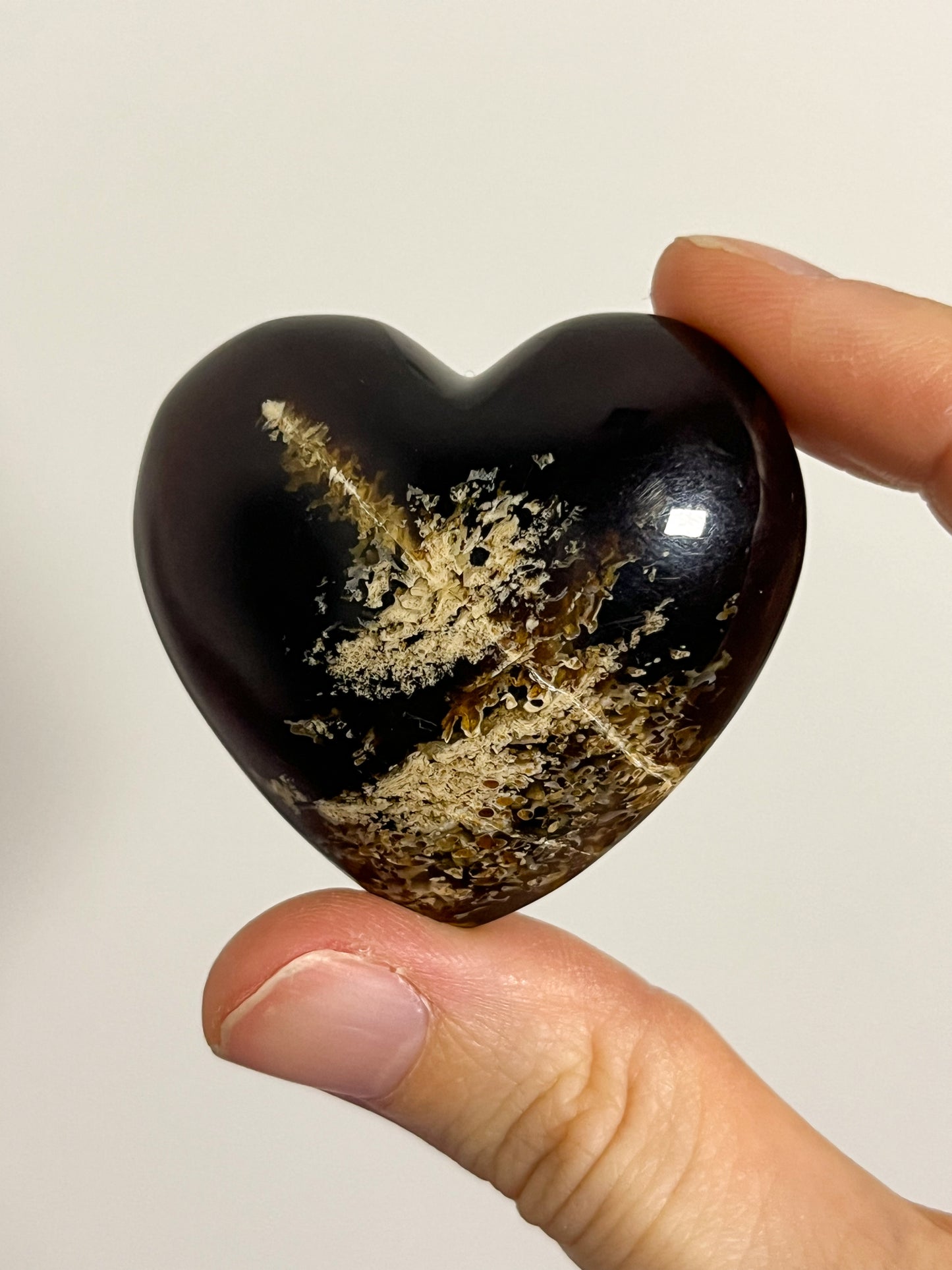 Indonesian Sumatran Amber Heart Palmstone #4