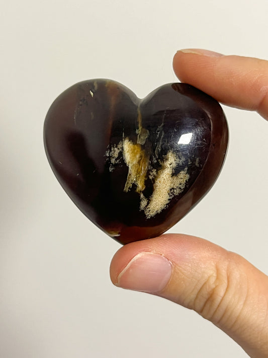 Indonesian Sumatran Amber Heart Palmstone #5