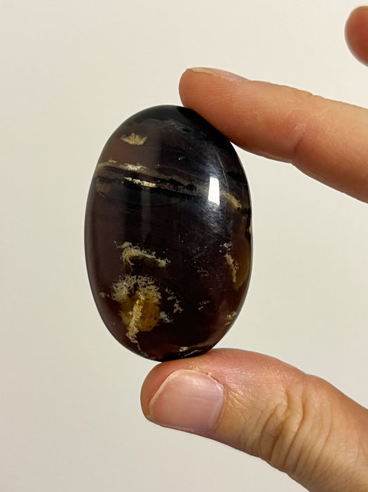 Indonesian Sumatran Amber Oval Palmstone #1