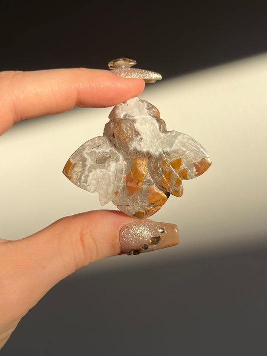 Indonesian Cotton Candy Agate Bee Carving E