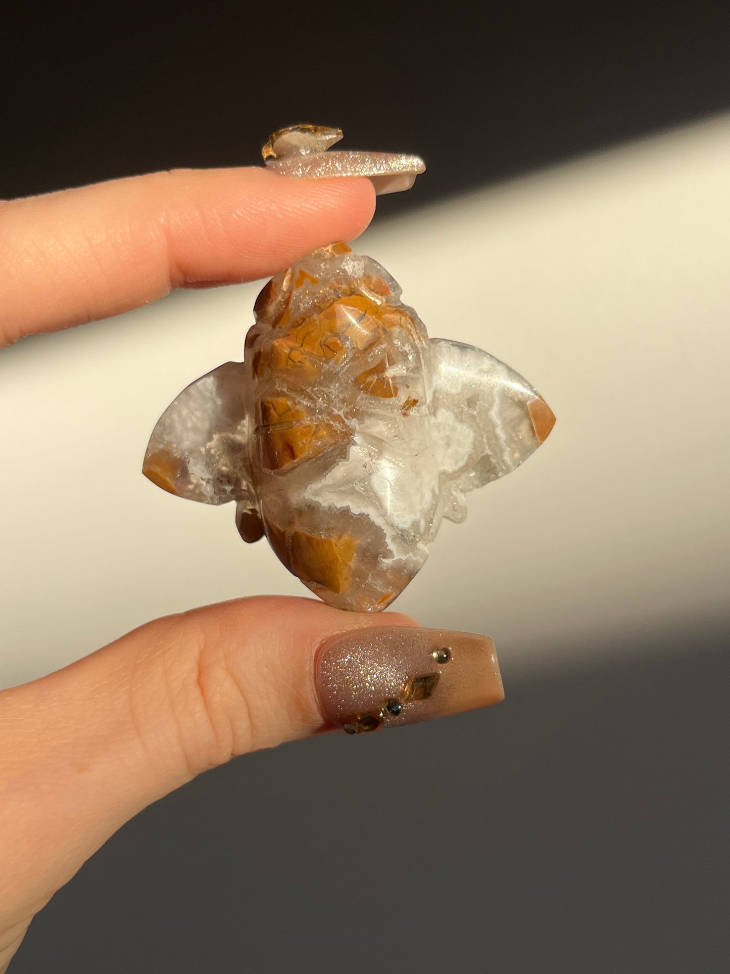 Indonesian Cotton Candy Agate Bee Carving E