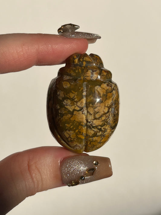 Indonesian Cotton Candy Agate Beetle Carving (You Choose)