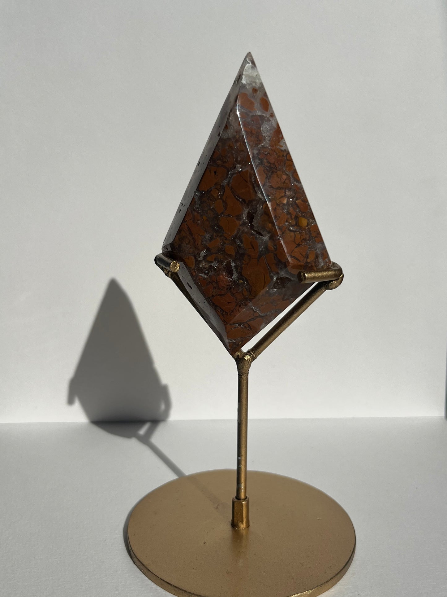 Indonesian Cotton Candy Agate Diamond Carving on Stand A