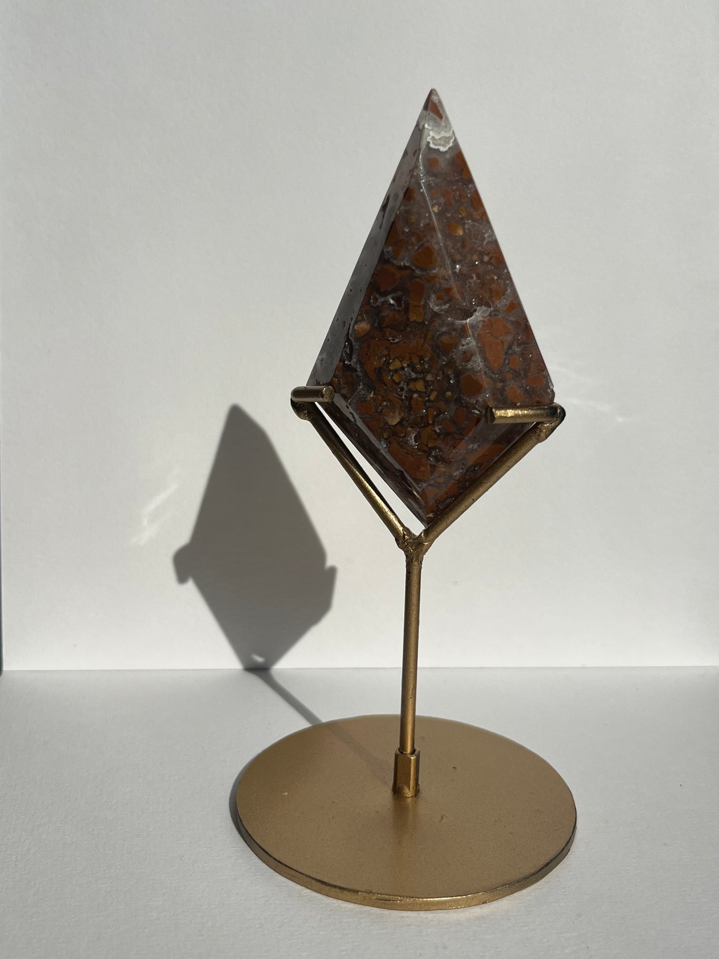 Indonesian Cotton Candy Agate Diamond Carving on Stand A