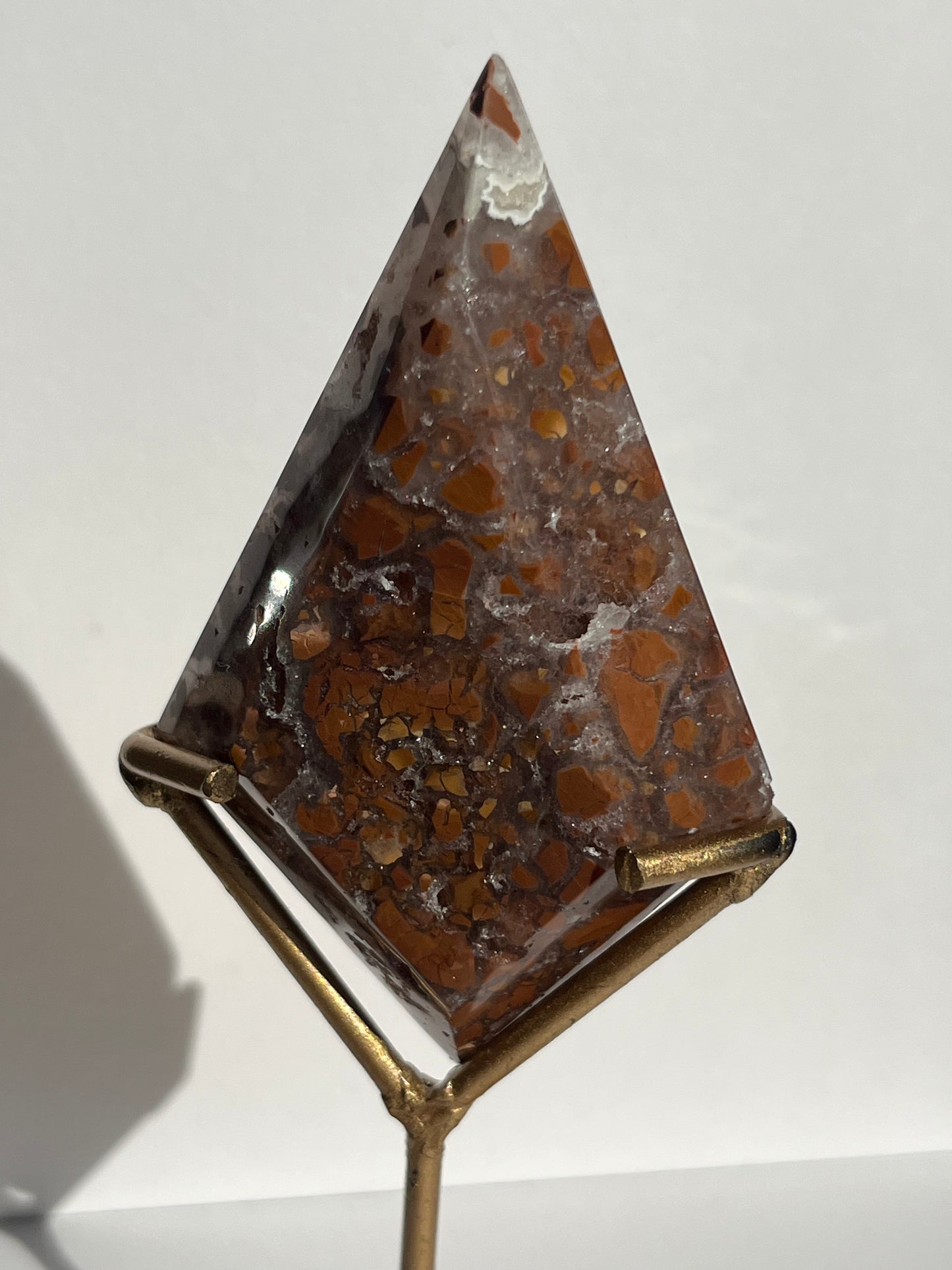 Indonesian Cotton Candy Agate Diamond Carving on Stand A