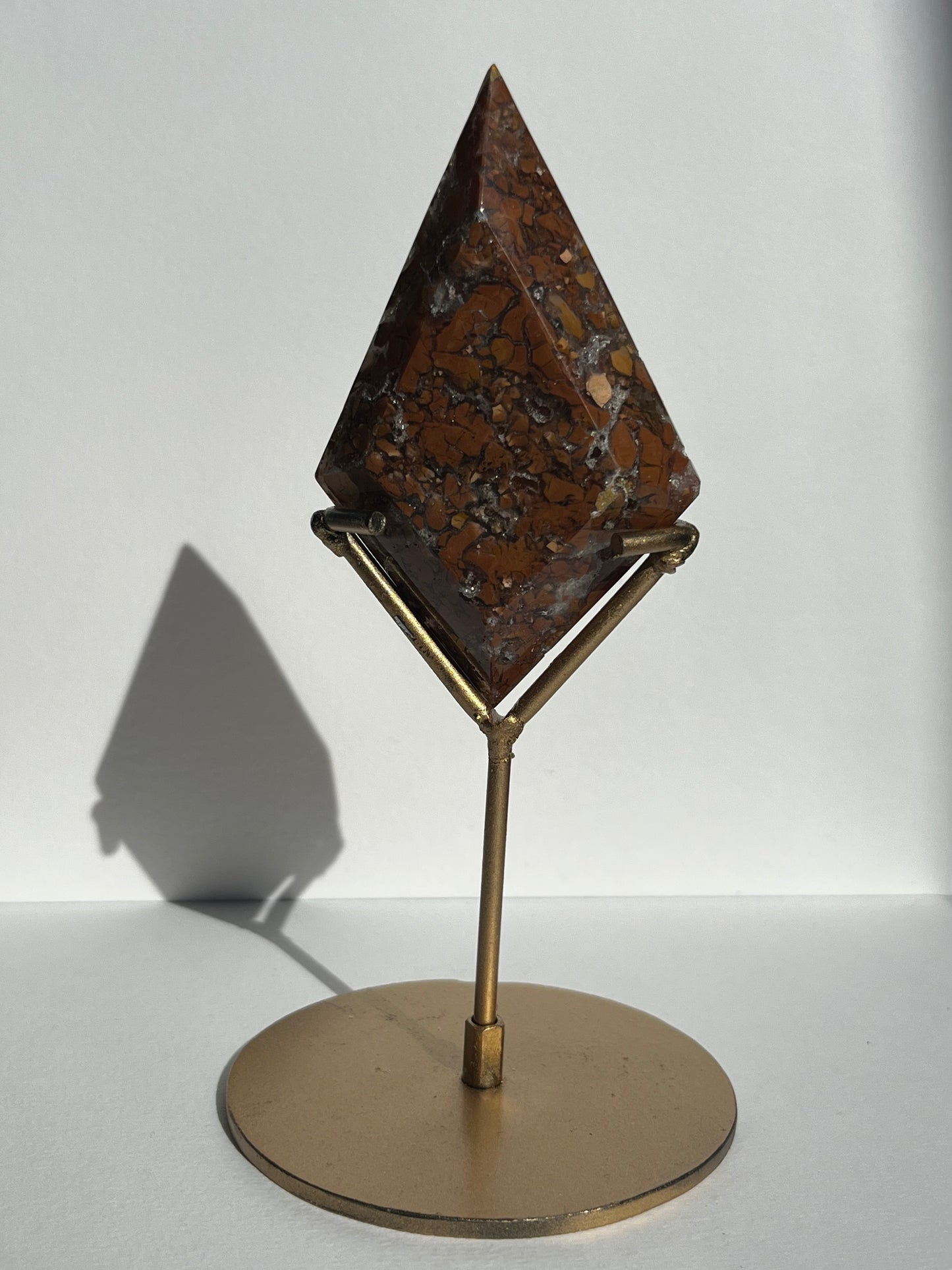 Indonesian Cotton Candy Agate Diamond Carving on Stand C