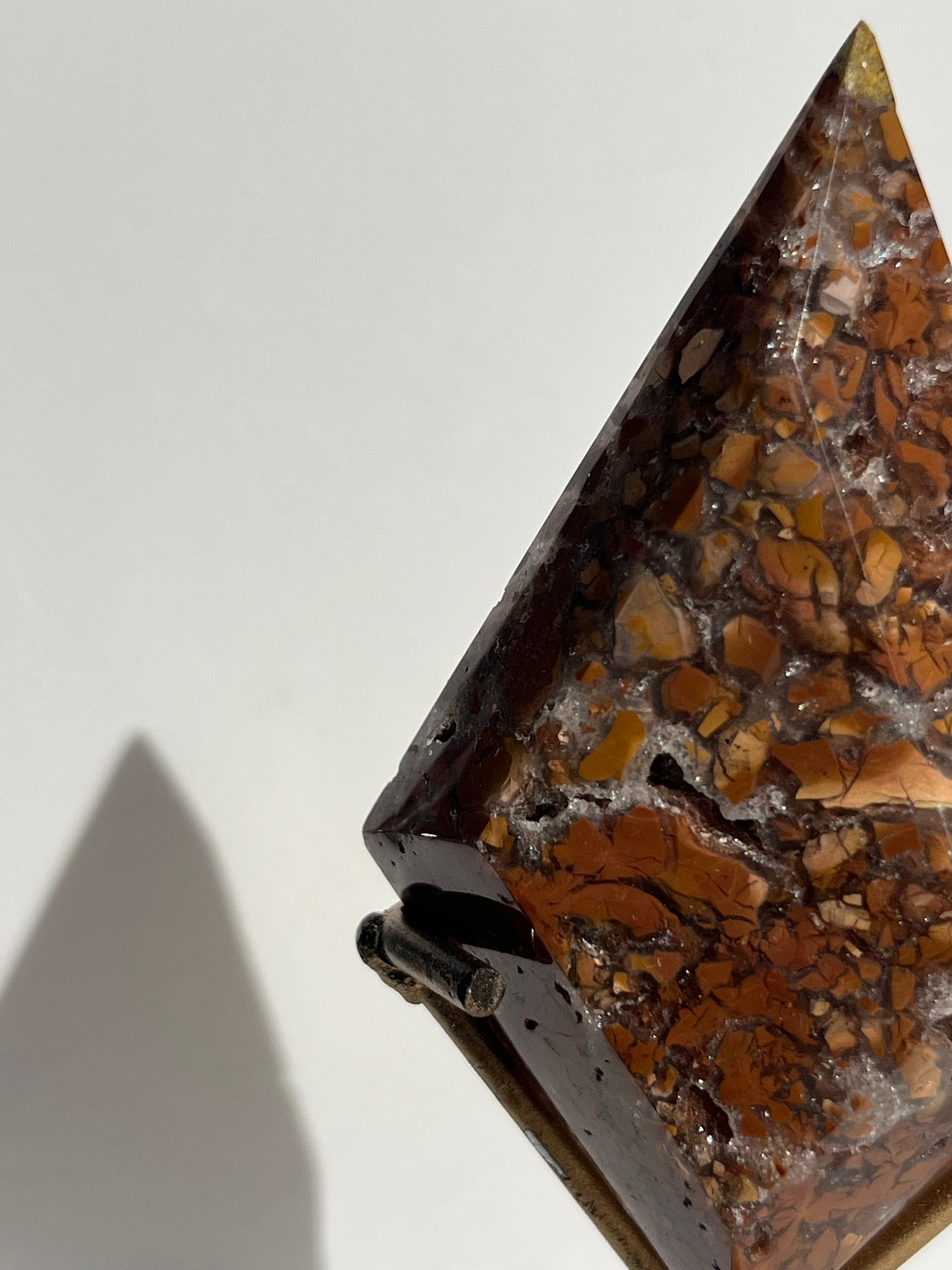 Indonesian Cotton Candy Agate Diamond Carving on Stand C