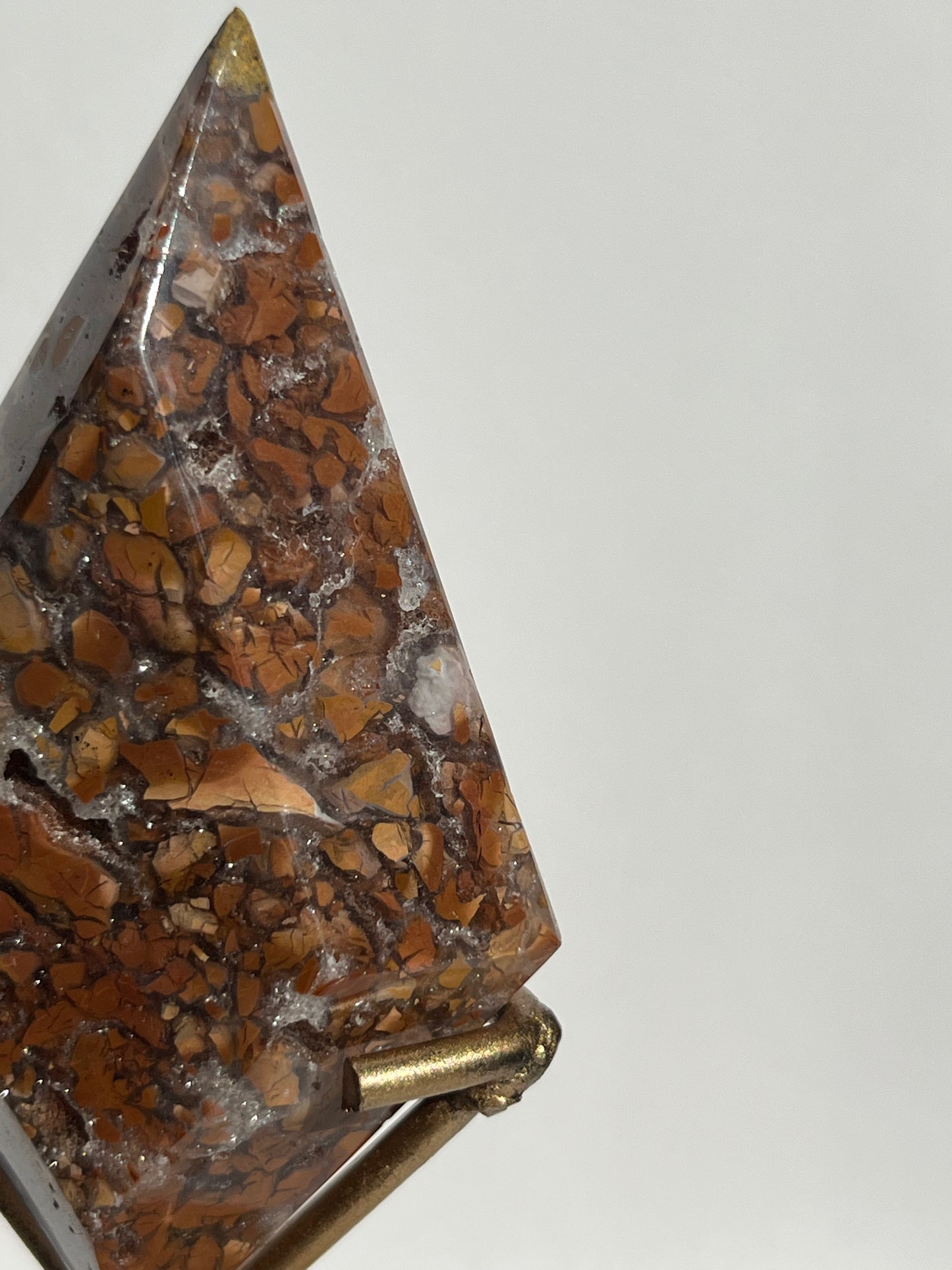 Indonesian Cotton Candy Agate Diamond Carving on Stand C