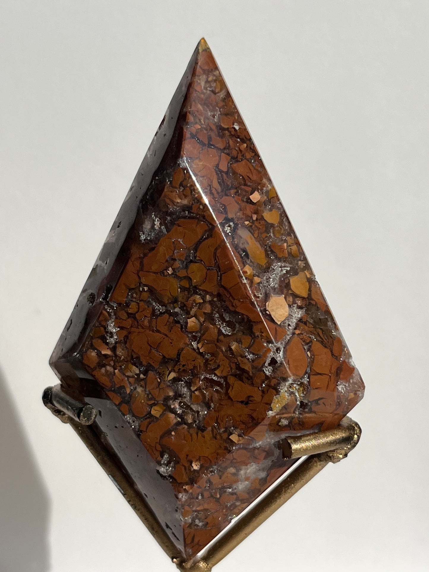 Indonesian Cotton Candy Agate Diamond Carving on Stand C
