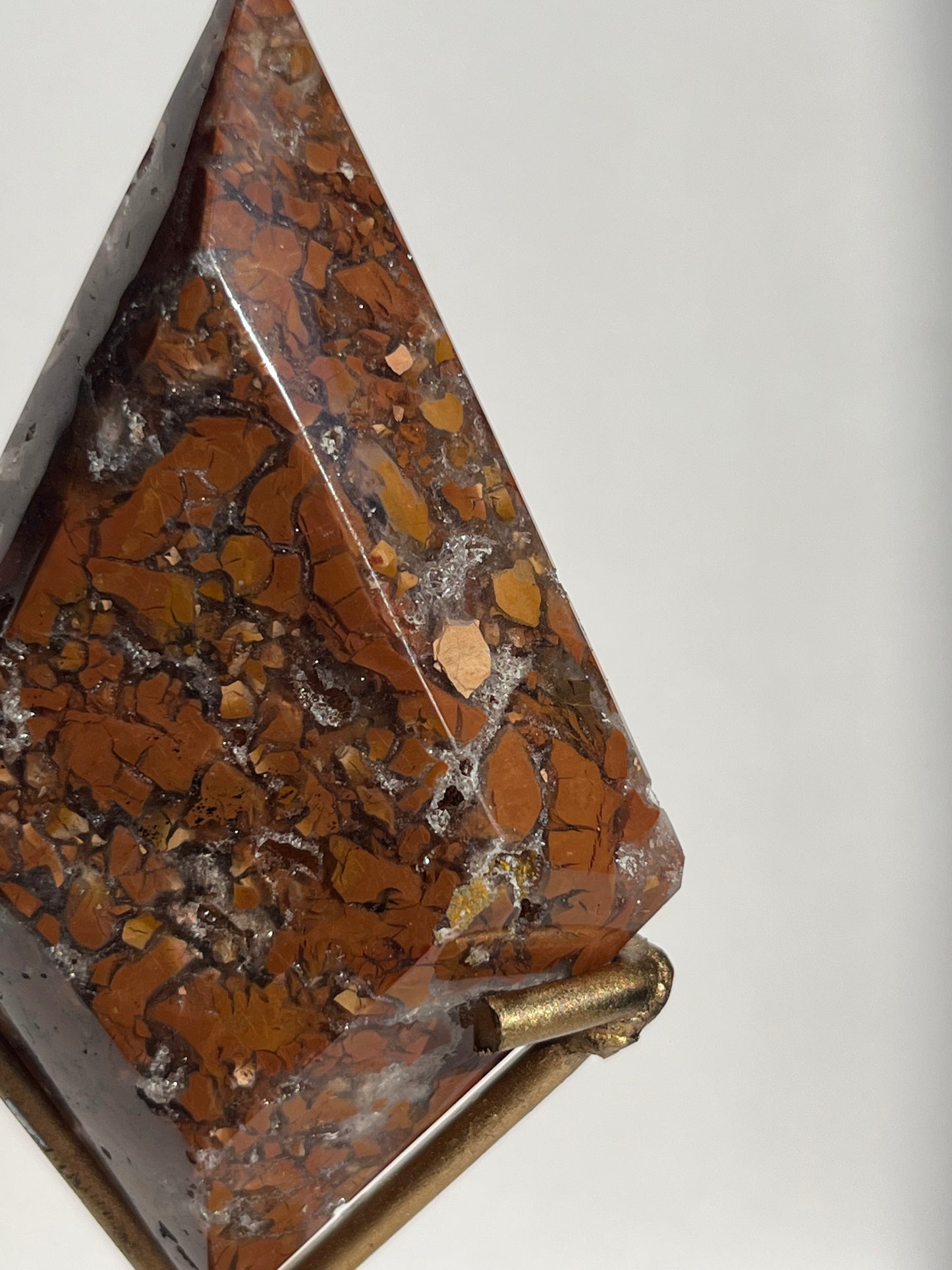 Indonesian Cotton Candy Agate Diamond Carving on Stand C