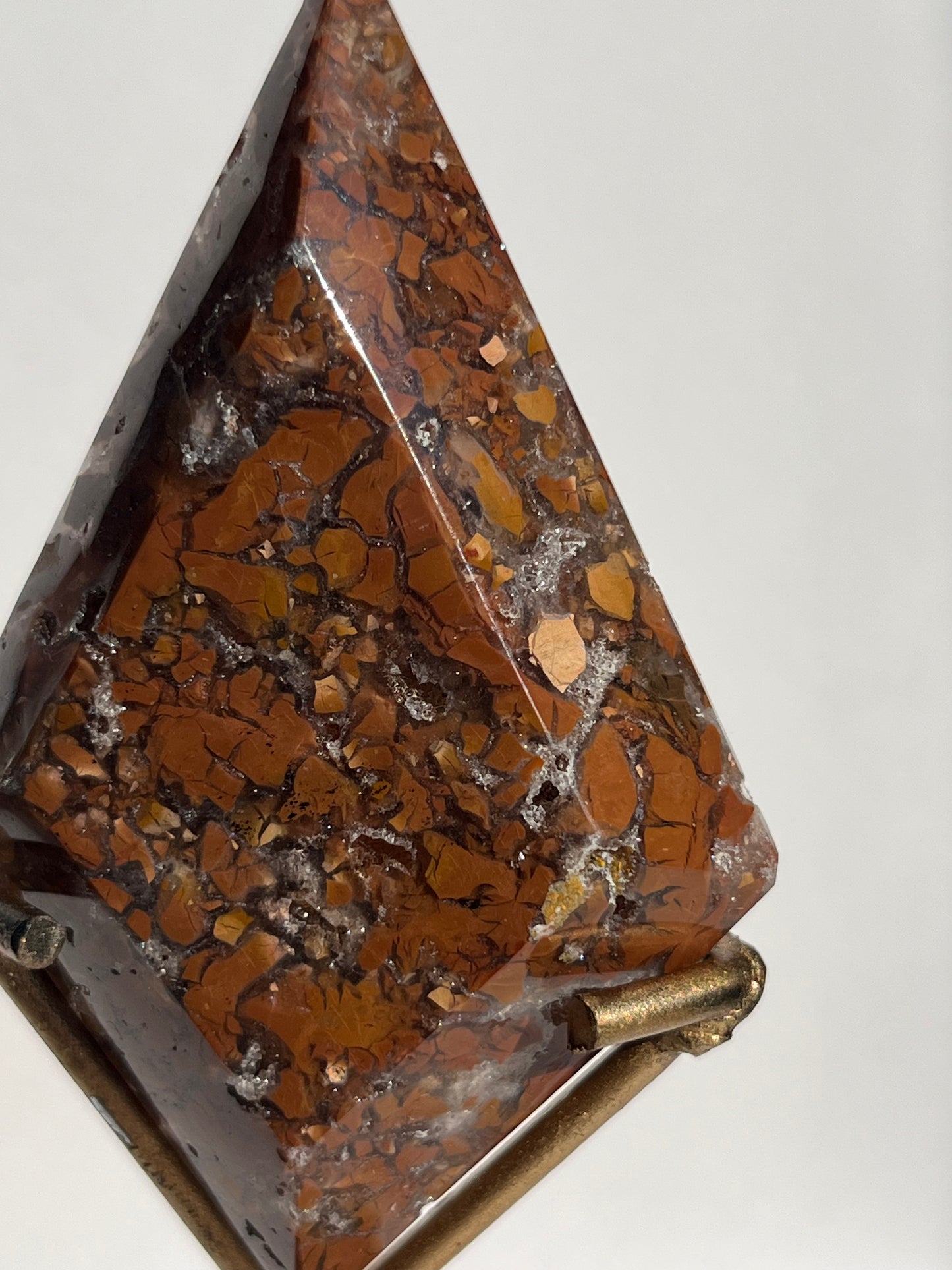 Indonesian Cotton Candy Agate Diamond Carving on Stand C