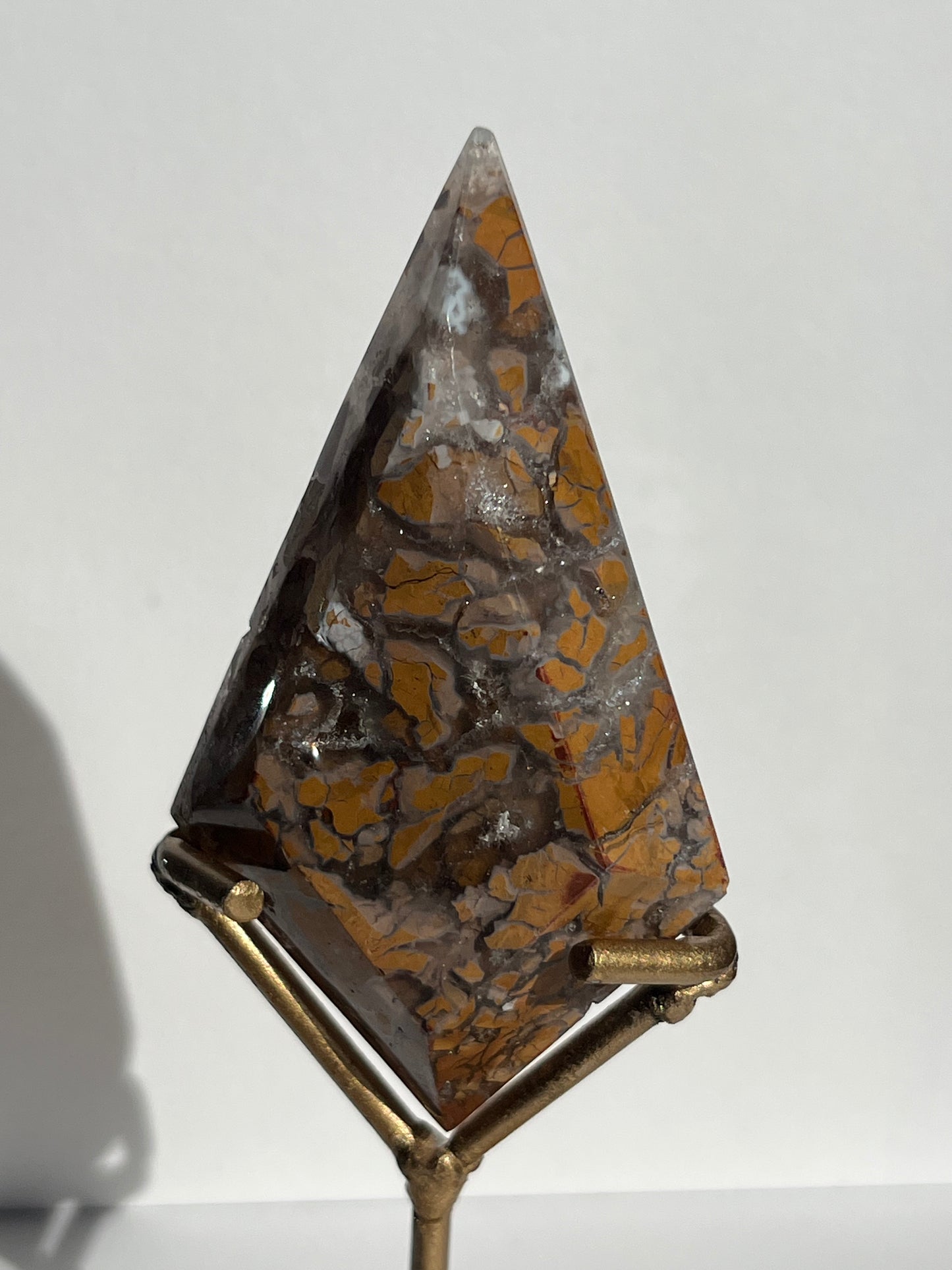 Indonesian Cotton Candy Agate Diamond Carving on Stand E