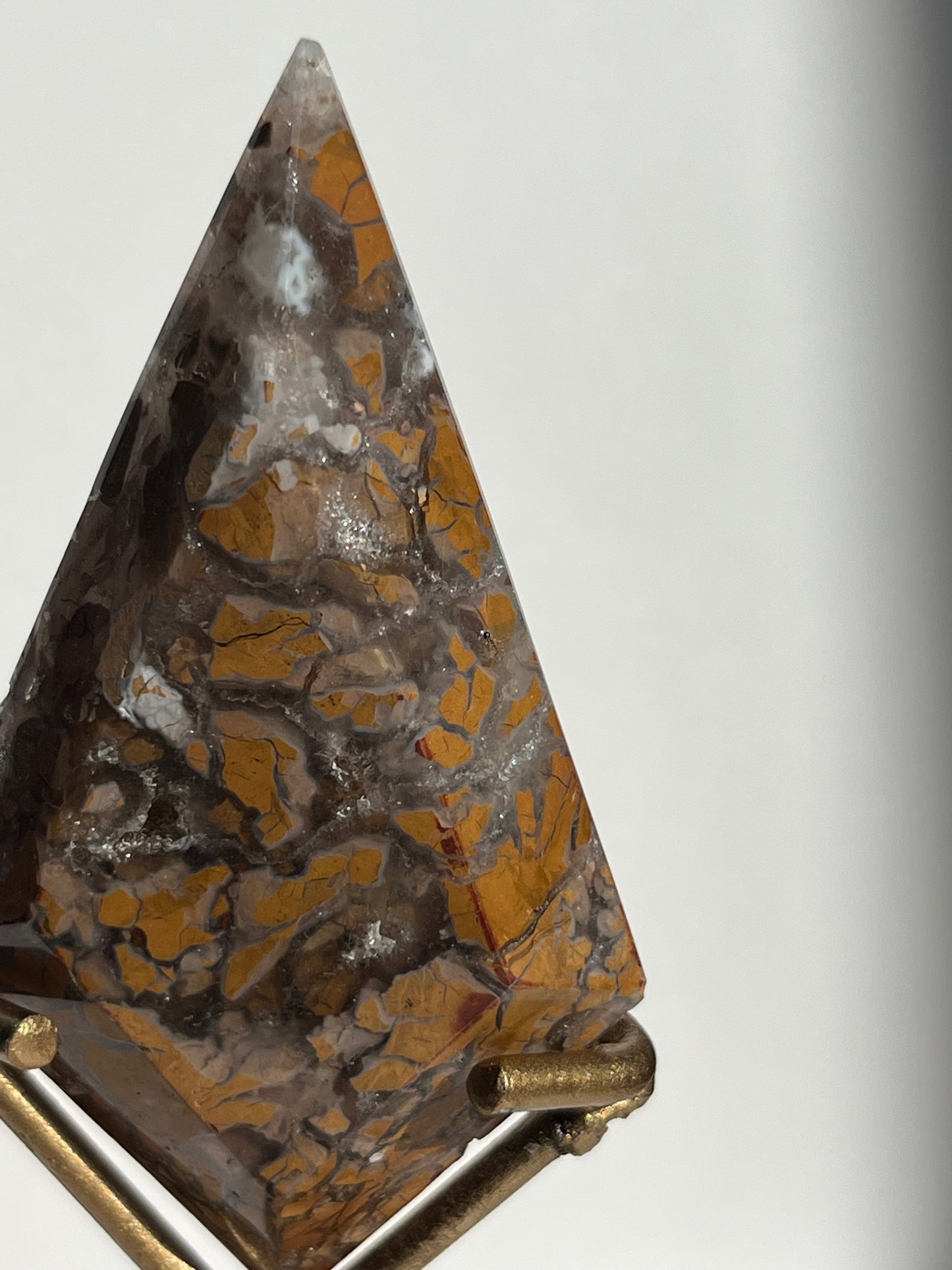 Indonesian Cotton Candy Agate Diamond Carving on Stand E