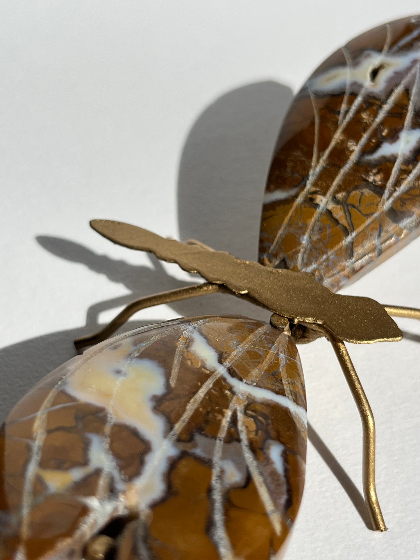 Indonesian Cotton Candy Agate Dragonfly Carving on Stand A