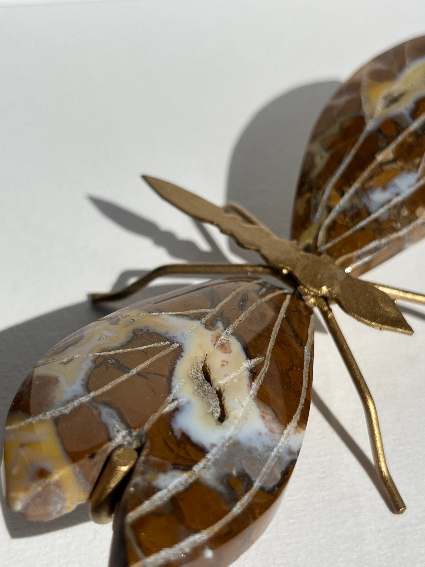 Indonesian Cotton Candy Agate Dragonfly Carving on Stand B