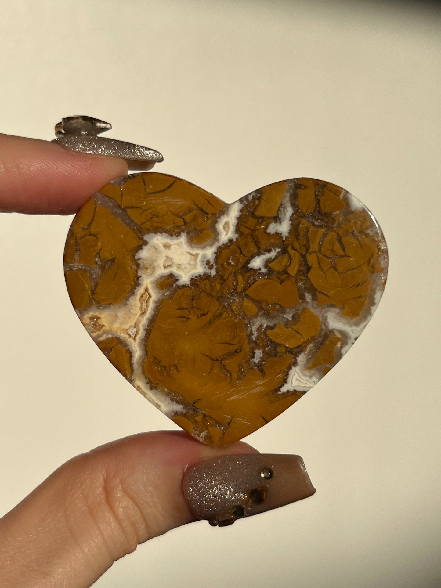 Indonesian Cotton Candy Agate and Quartz Heart F