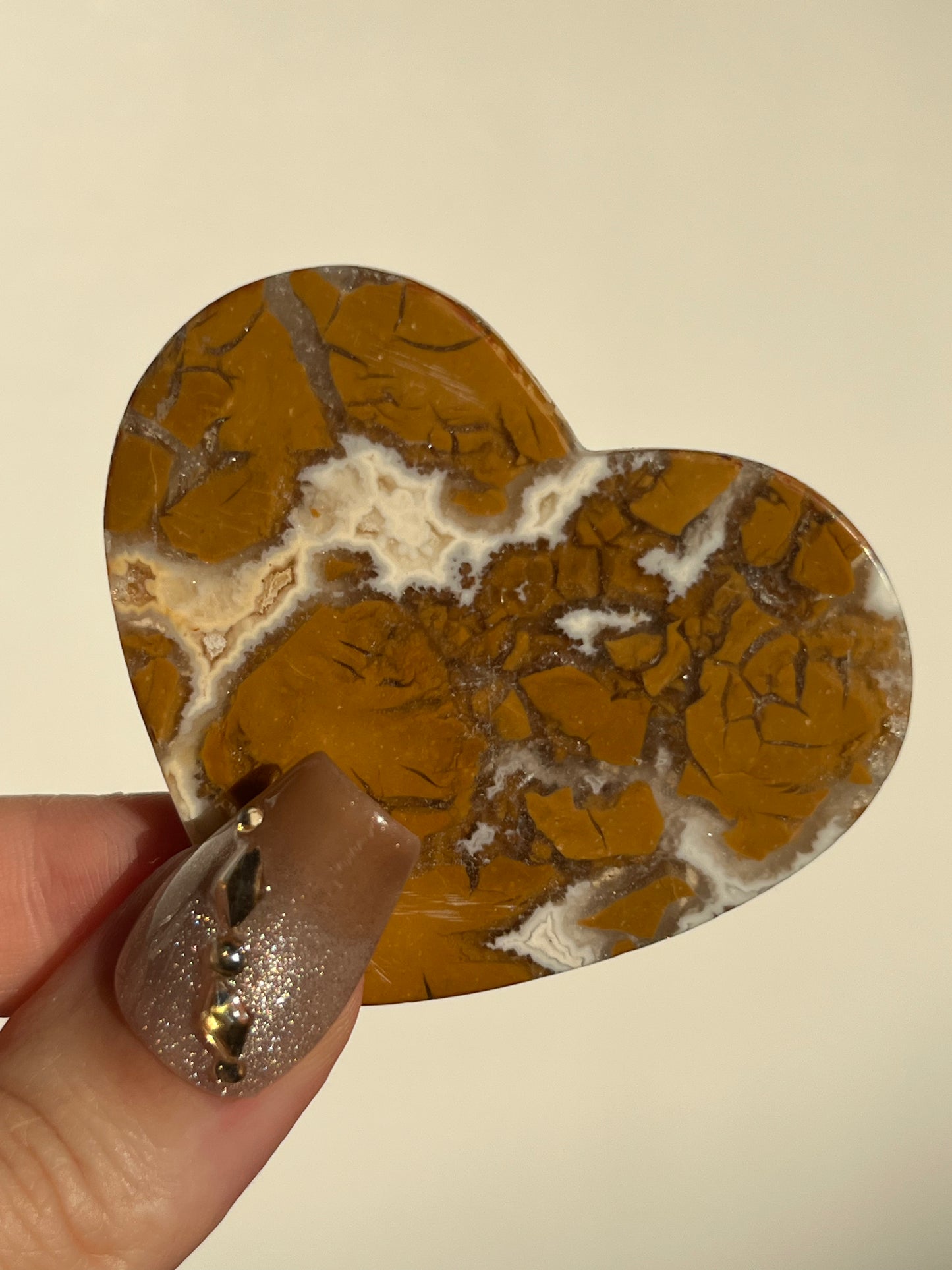 Indonesian Cotton Candy Agate and Quartz Heart F