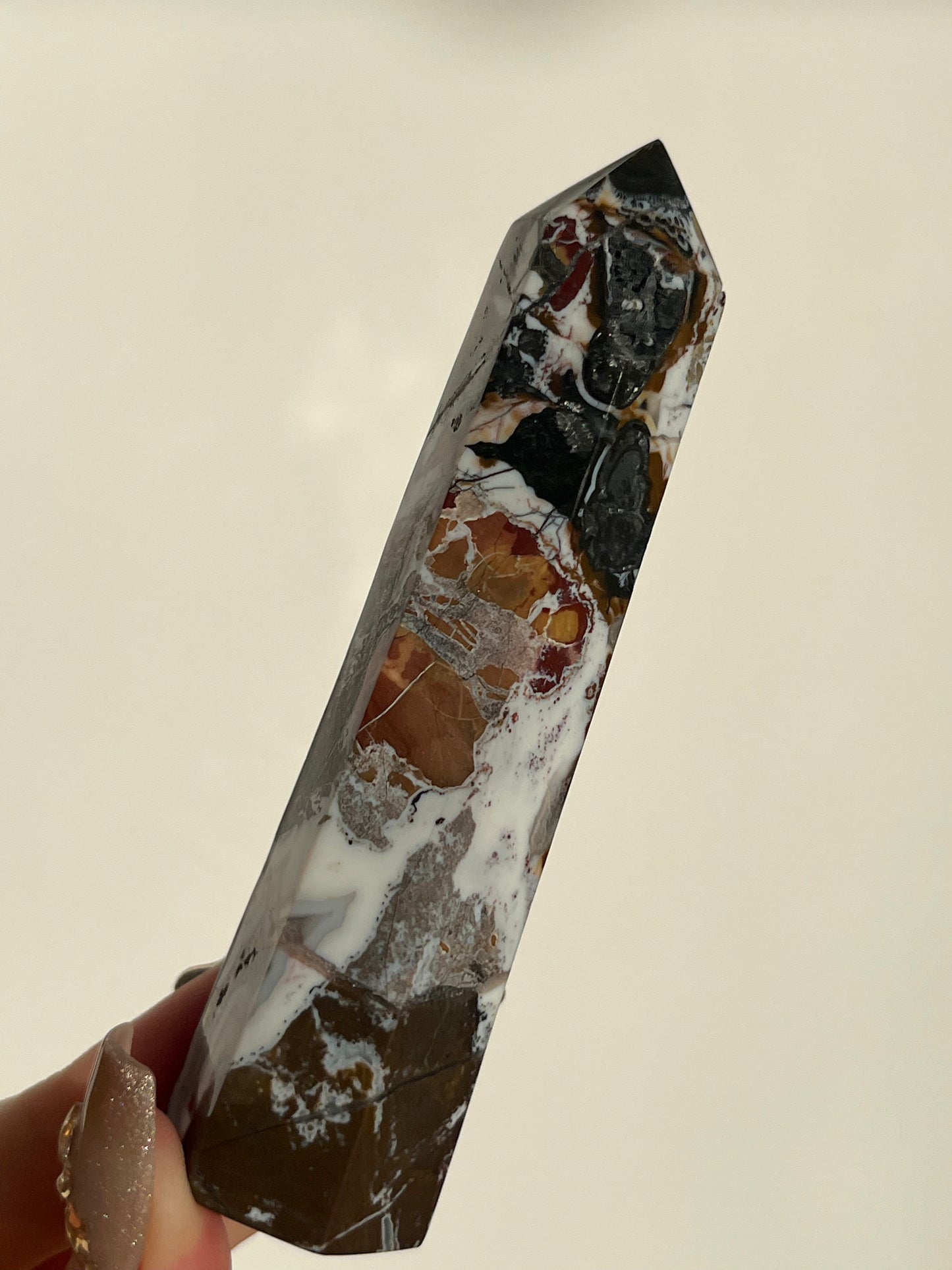 Indonesian Cotton Candy Agate Tower with Dendritic Inclusions F