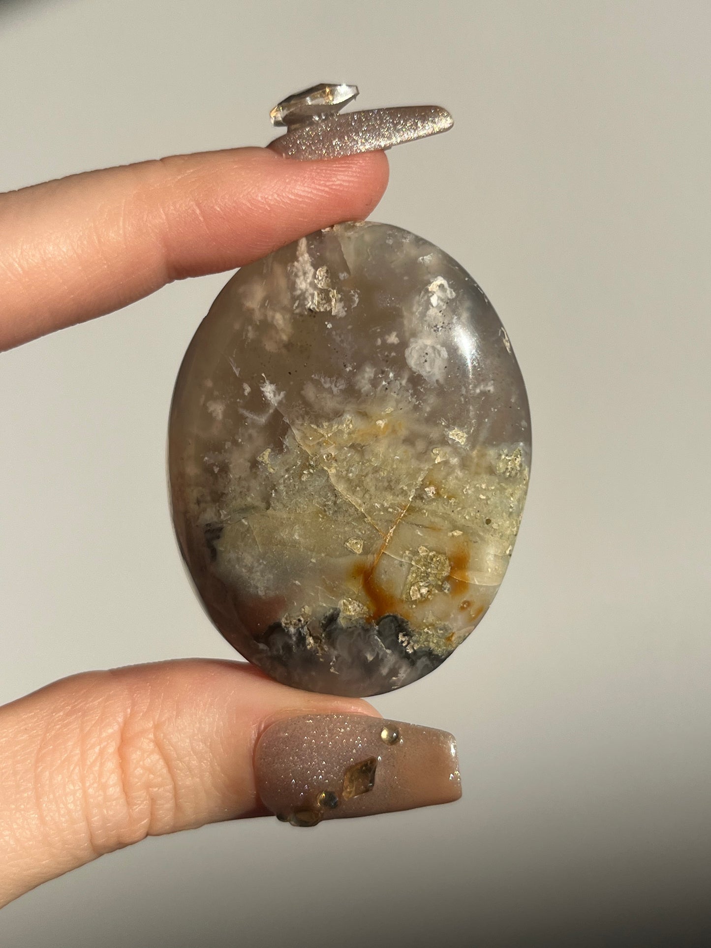 Flower Agate Palmstone with Dendritic Inclusions E