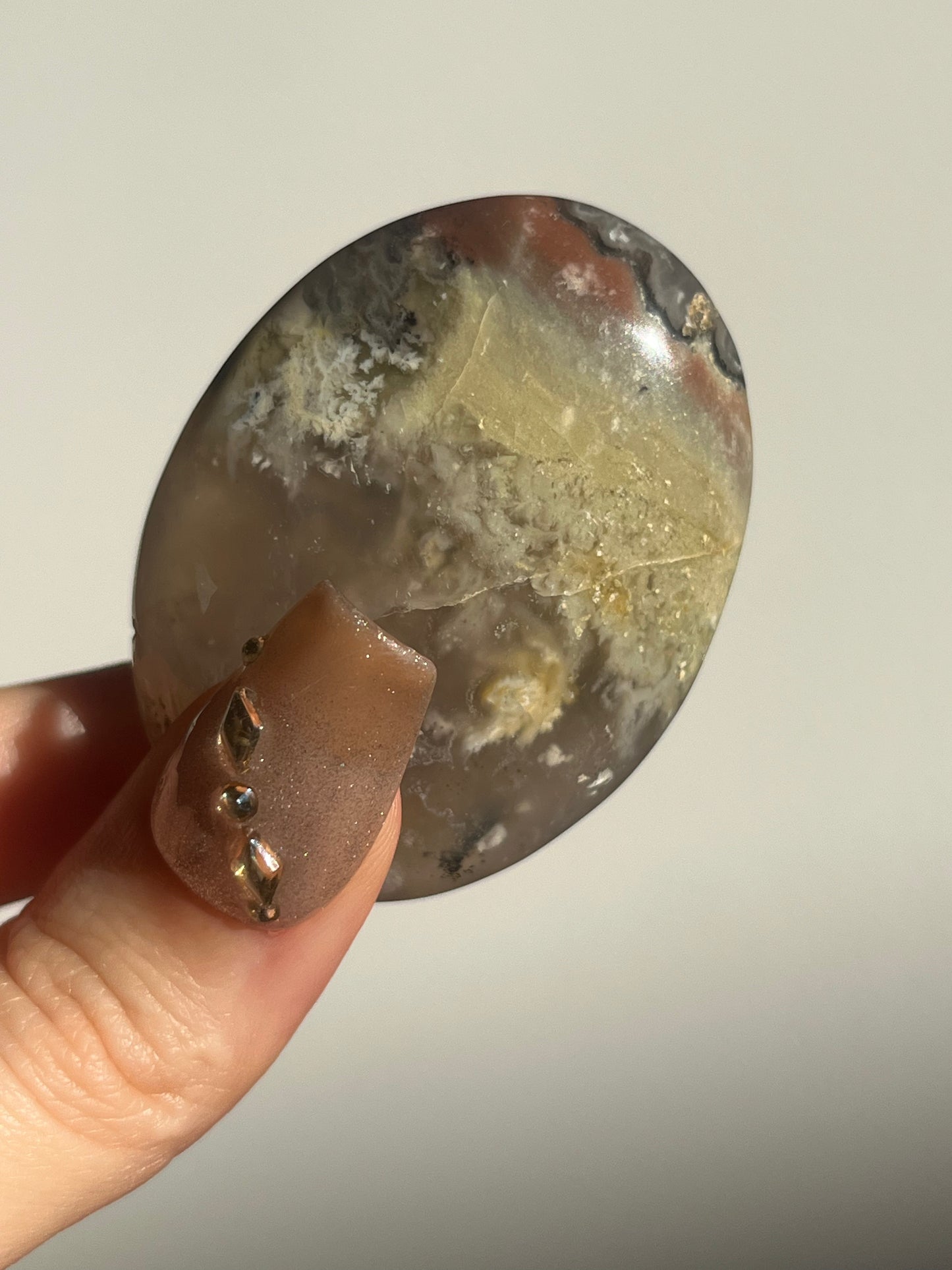 Flower Agate Palmstone with Dendritic Inclusions E