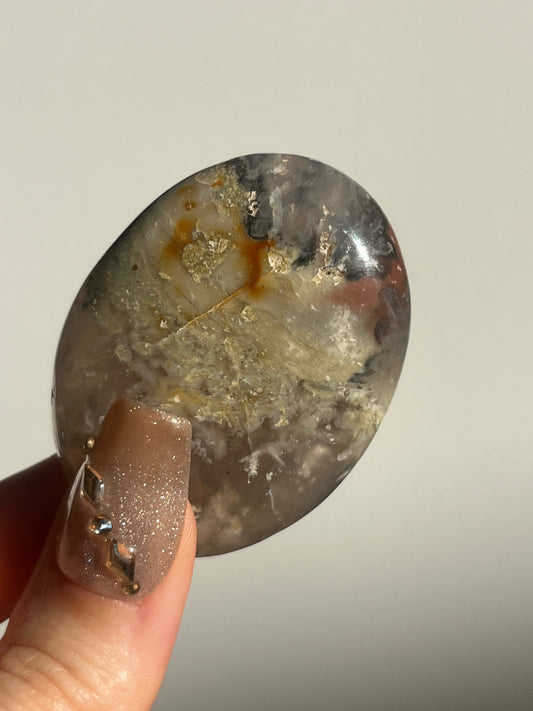 Flower Agate Palmstone with Dendritic Inclusions E