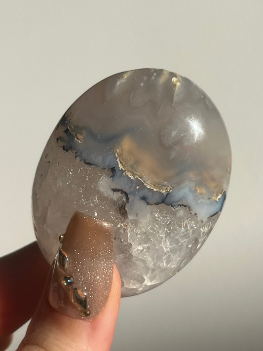 Flower Agate with Quartz and Dendritic Inclusions Palmstone B