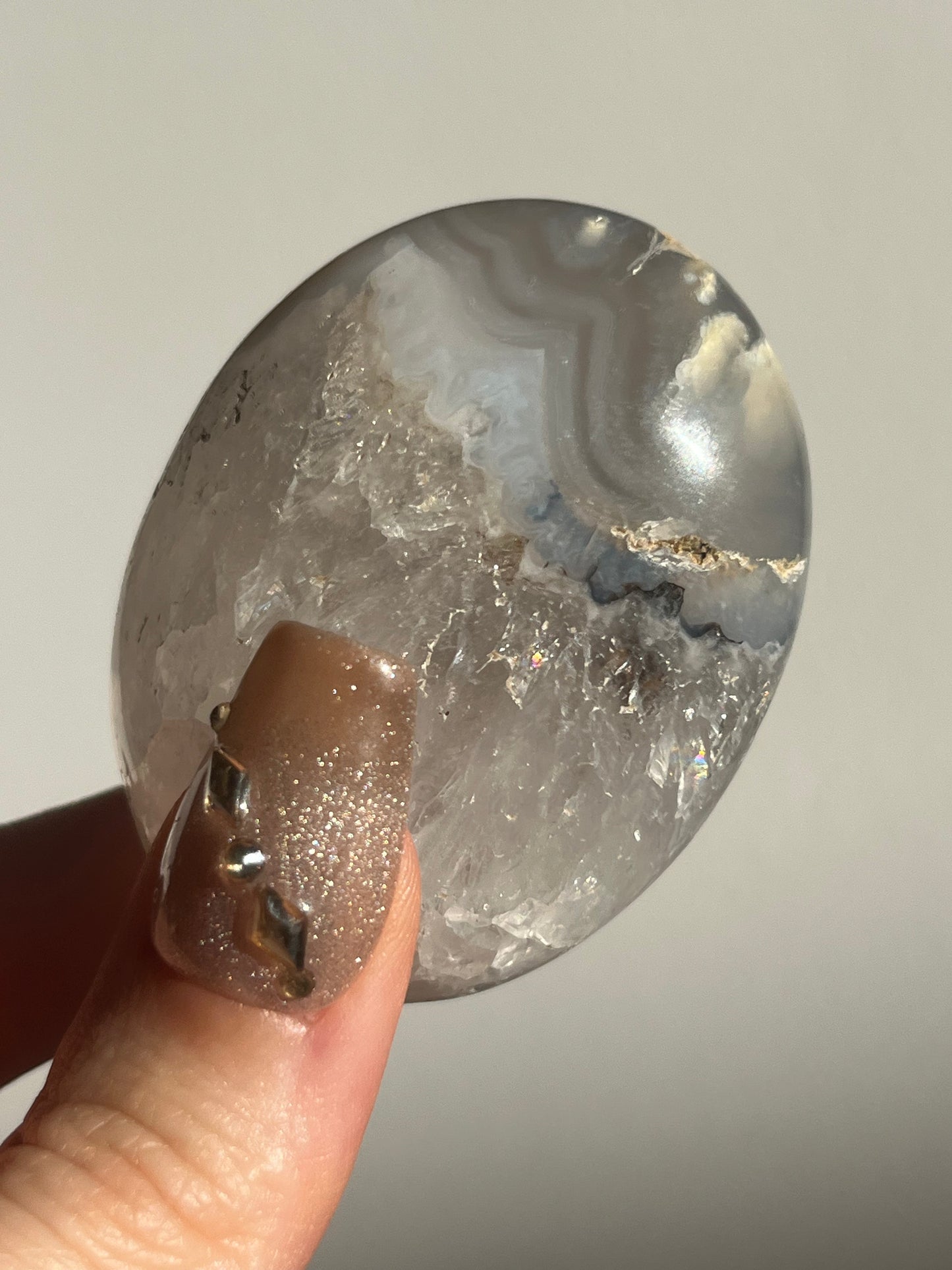 Flower Agate with Quartz and Dendritic Inclusions Palmstone B