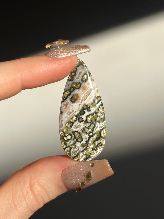 Indonesian Orbicular Jasper Teardrop Cabochon (You Choose)