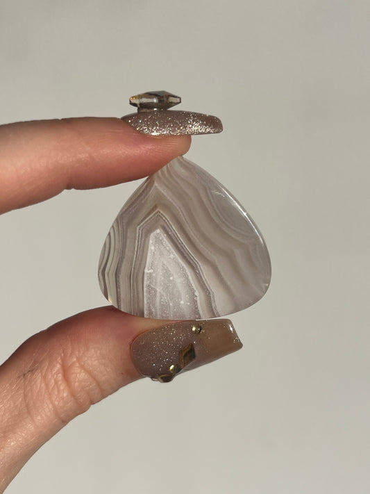 Laguna Agate Cabochon with White Platelet Suspensions C