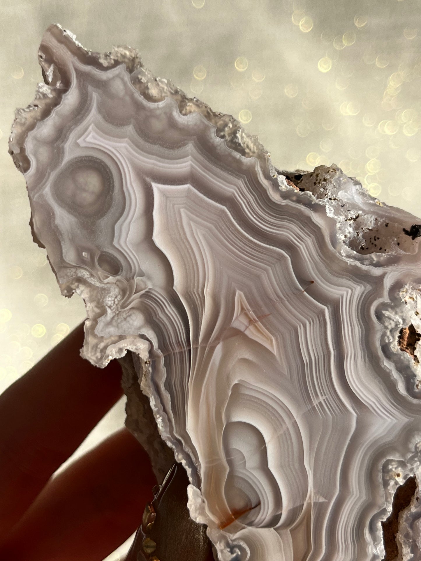 "Esmeralda" Soft Lilac Laguna Agate with Parallax #I