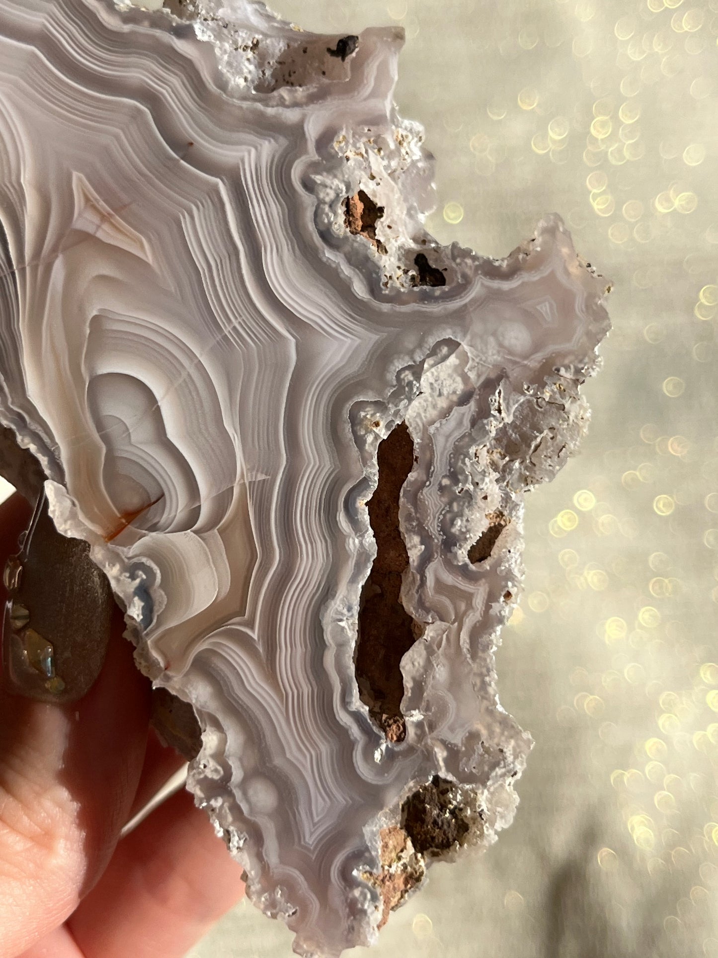 "Esmeralda" Soft Lilac Laguna Agate with Parallax #I