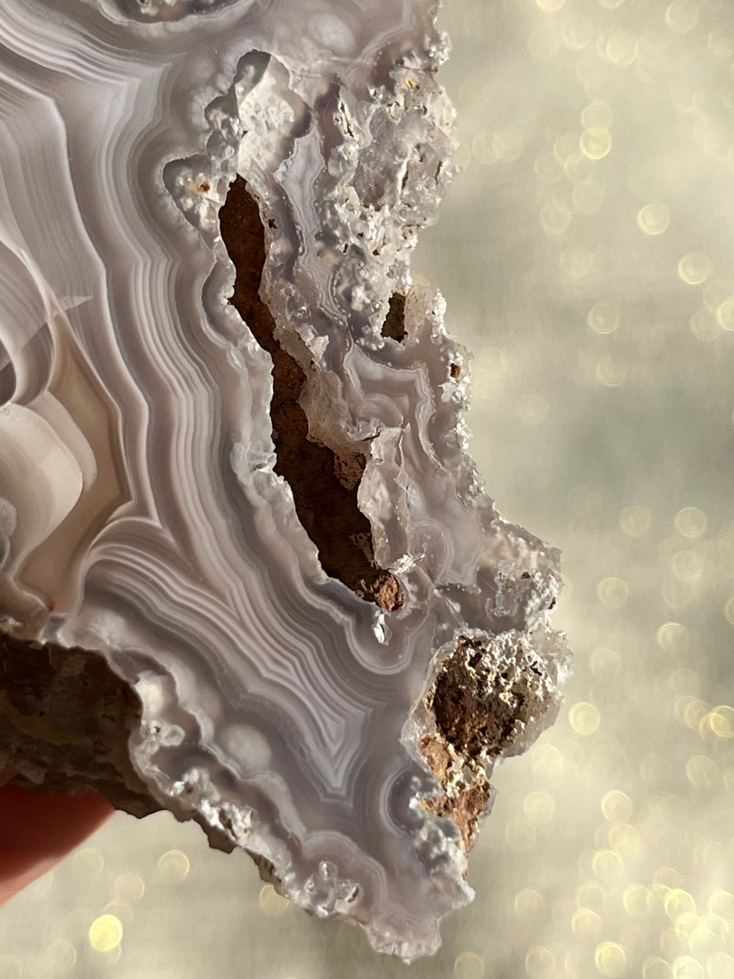 "Esmeralda" Soft Lilac Laguna Agate with Parallax #I