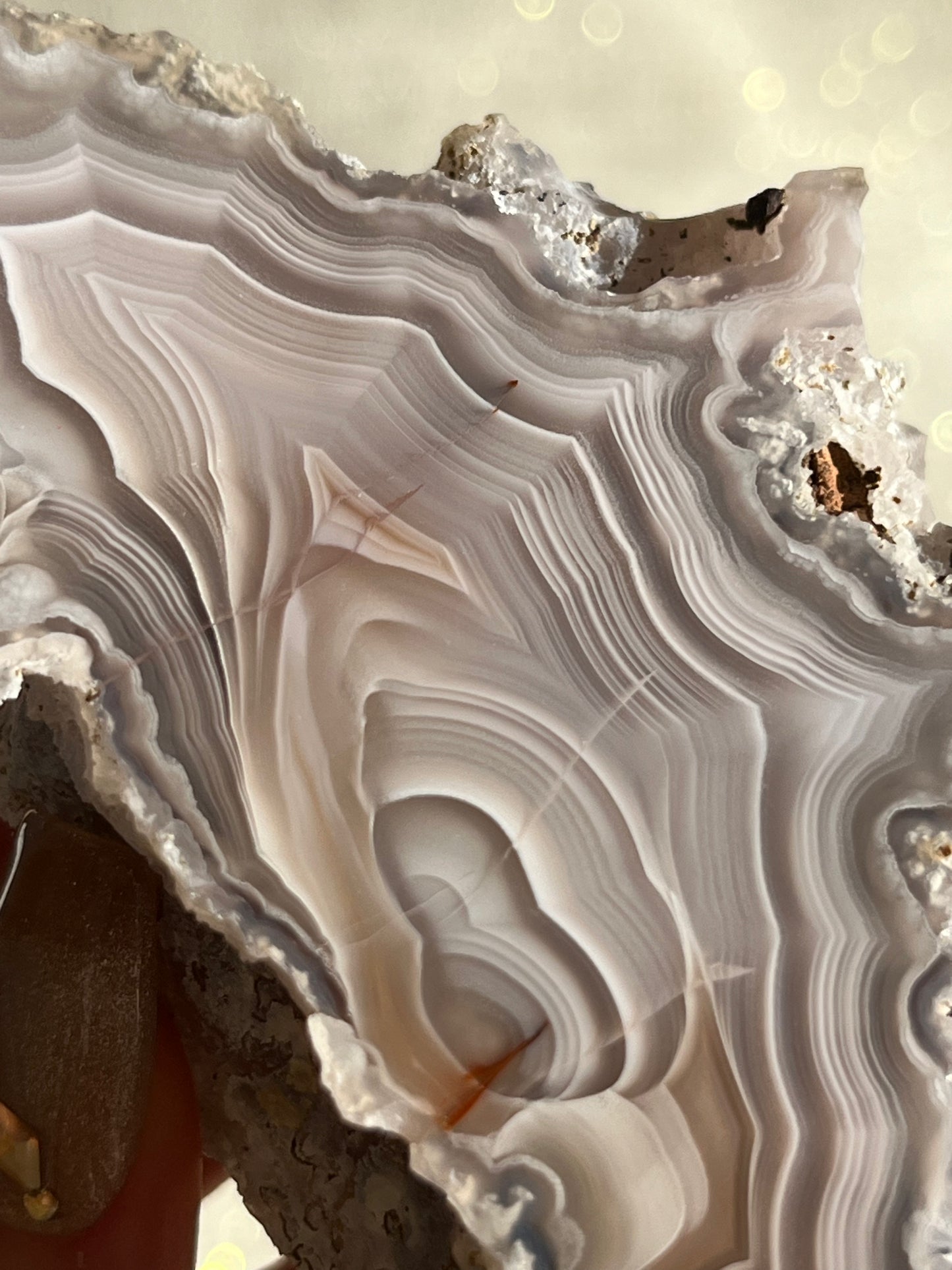 "Esmeralda" Soft Lilac Laguna Agate with Parallax #I