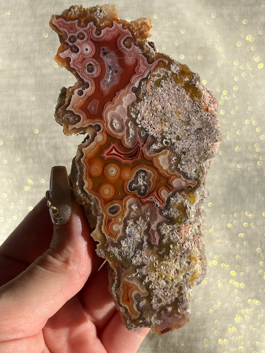 ‘Vibrance’ Red-Orange Orbicular Pattern Laguna Agate #J