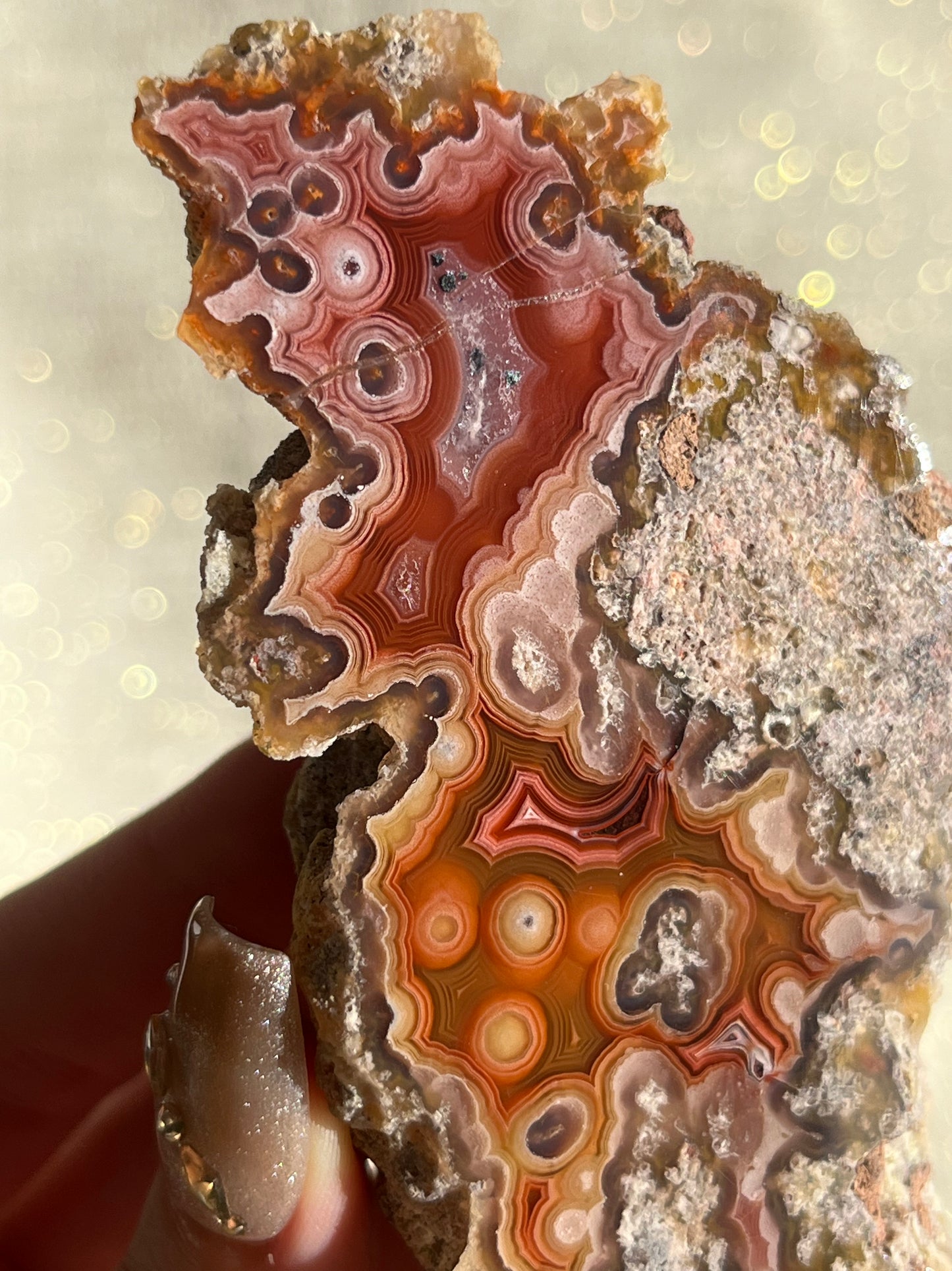 ‘Vibrance’ Red-Orange Orbicular Pattern Laguna Agate #J