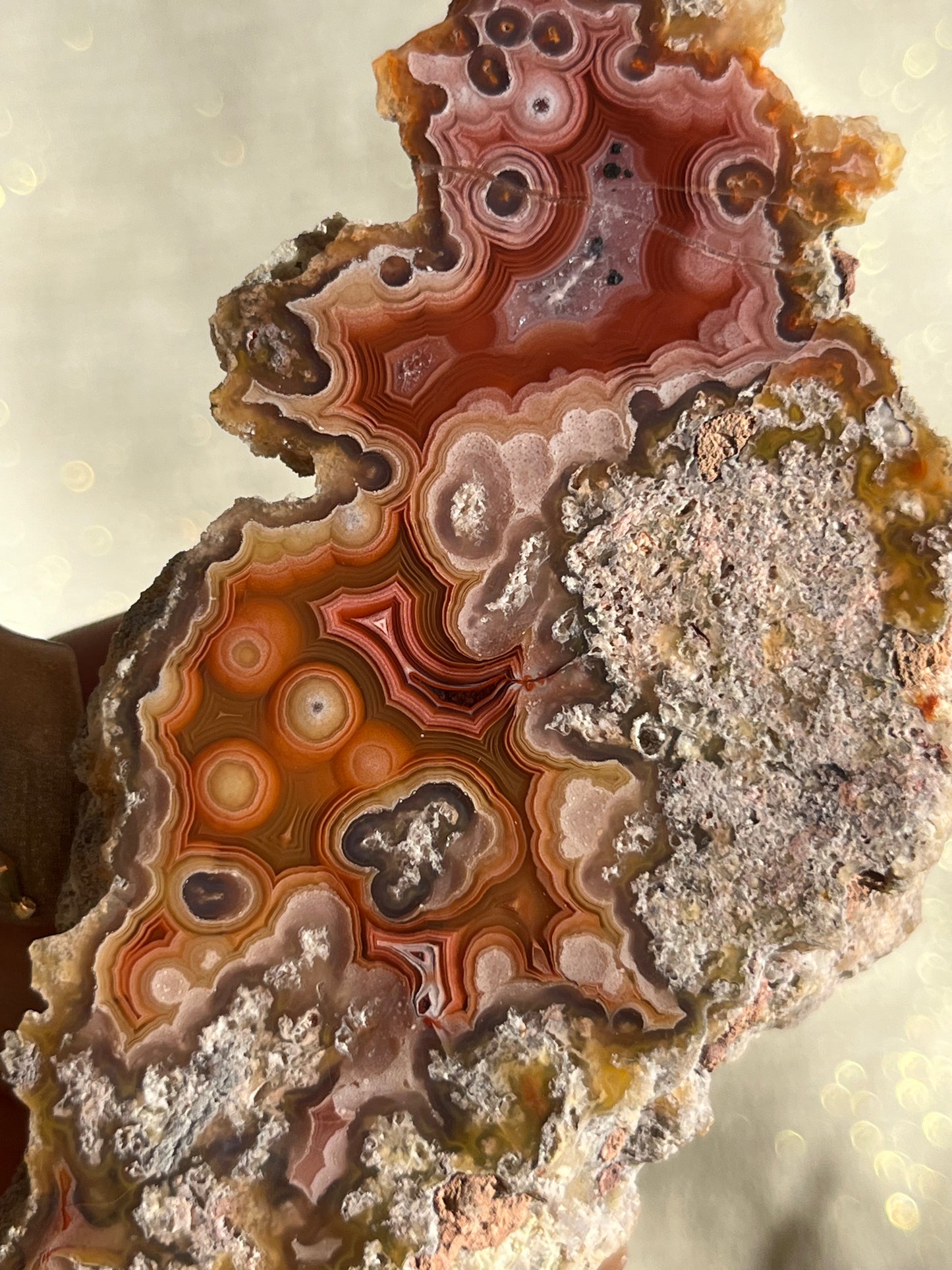 ‘Vibrance’ Red-Orange Orbicular Pattern Laguna Agate #J